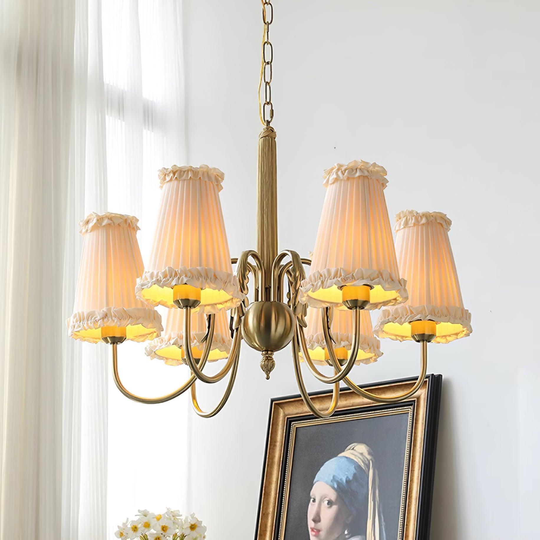 Faylin Vintage Messing Kronleuchter Gefeilt Schirme-Letslighting