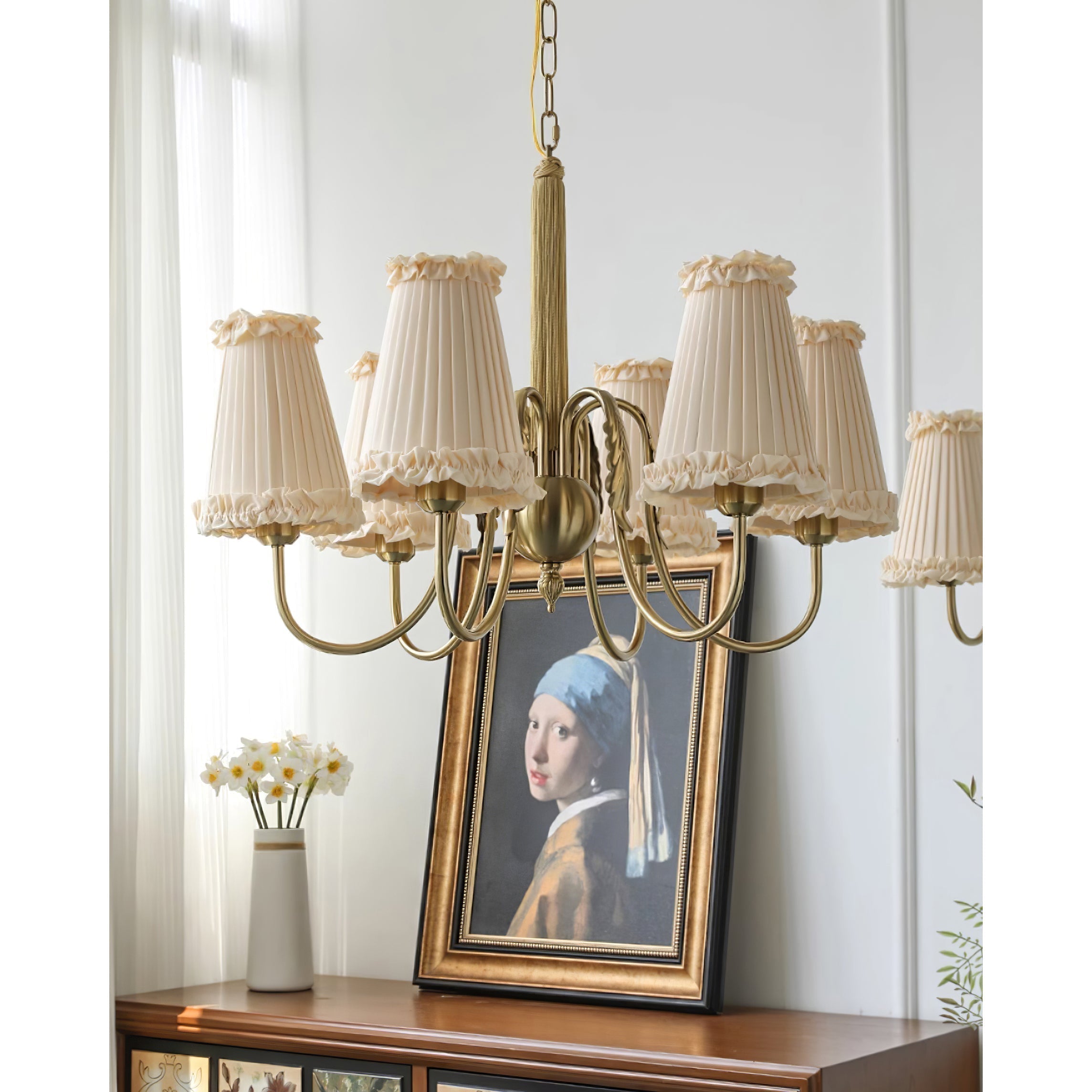 Ervaren Vintage Postmoderner Luxus Stoff-Kronleuchter-Letslighting