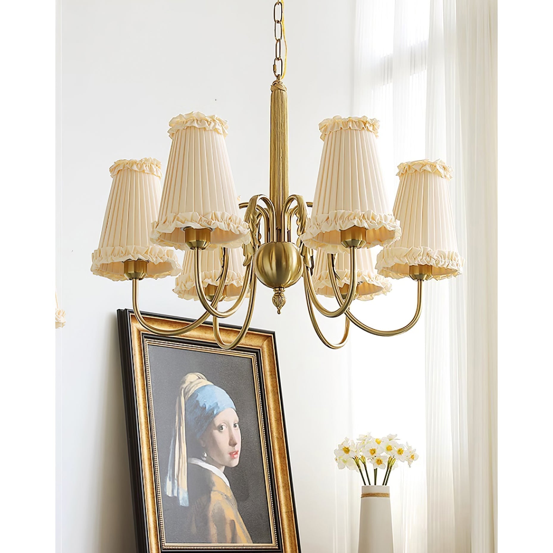 Ervaren Vintage Postmoderner Luxus Stoff-Kronleuchter-Letslighting