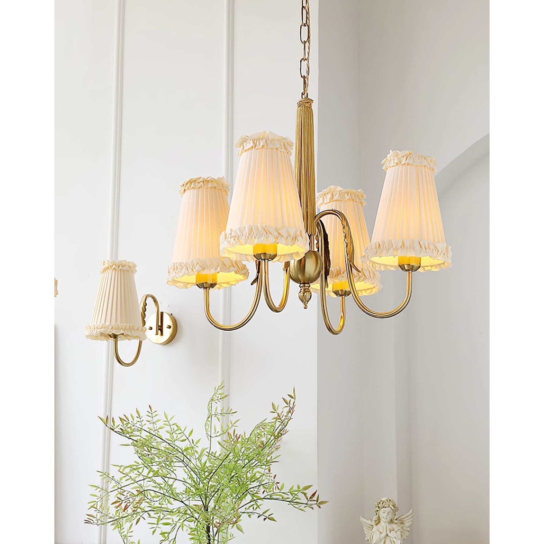 Ervaren Vintage Postmoderner Luxus Stoff-Kronleuchter-Letslighting