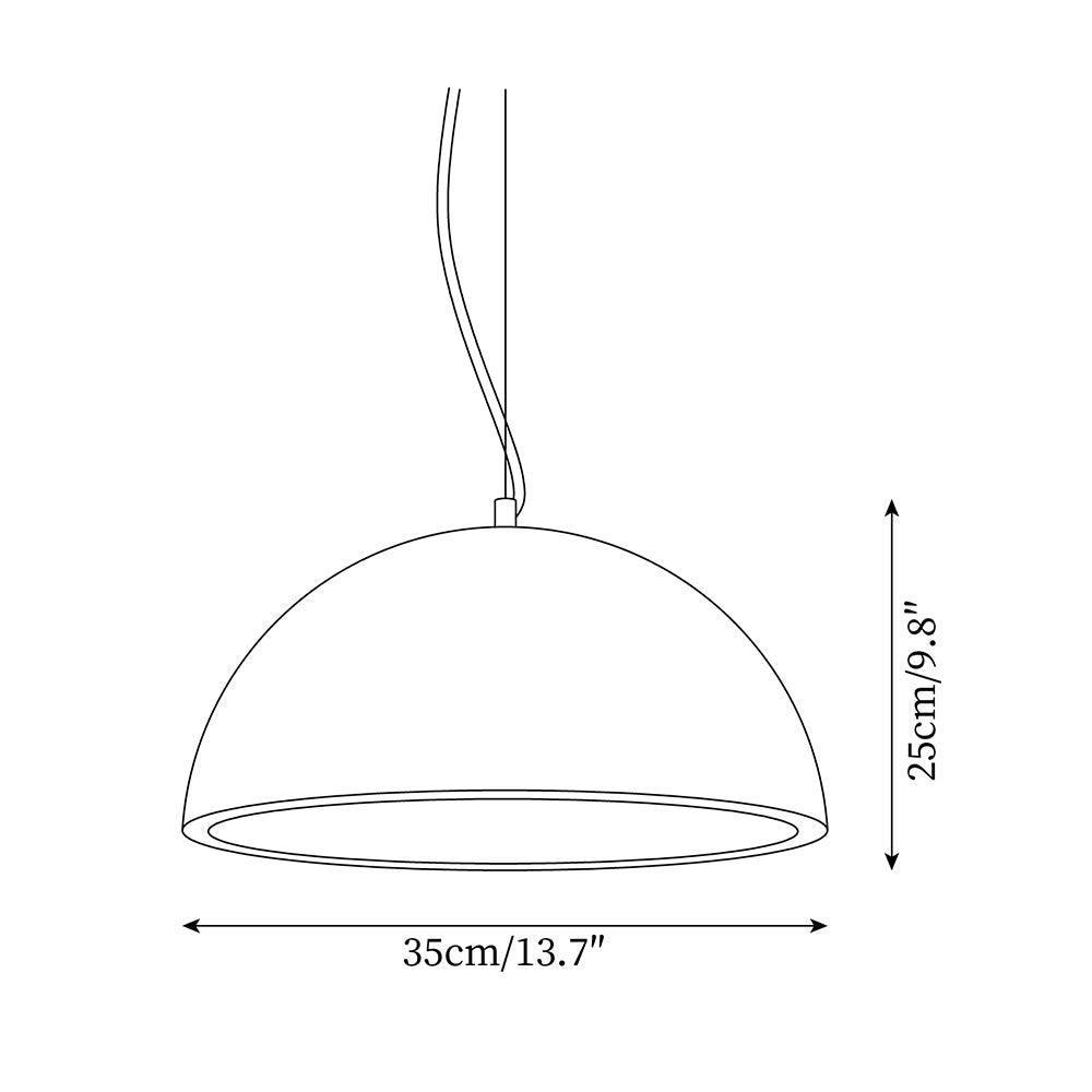 Ritta Pendant Light Travertine Dome Shade Industrial - Letslighting