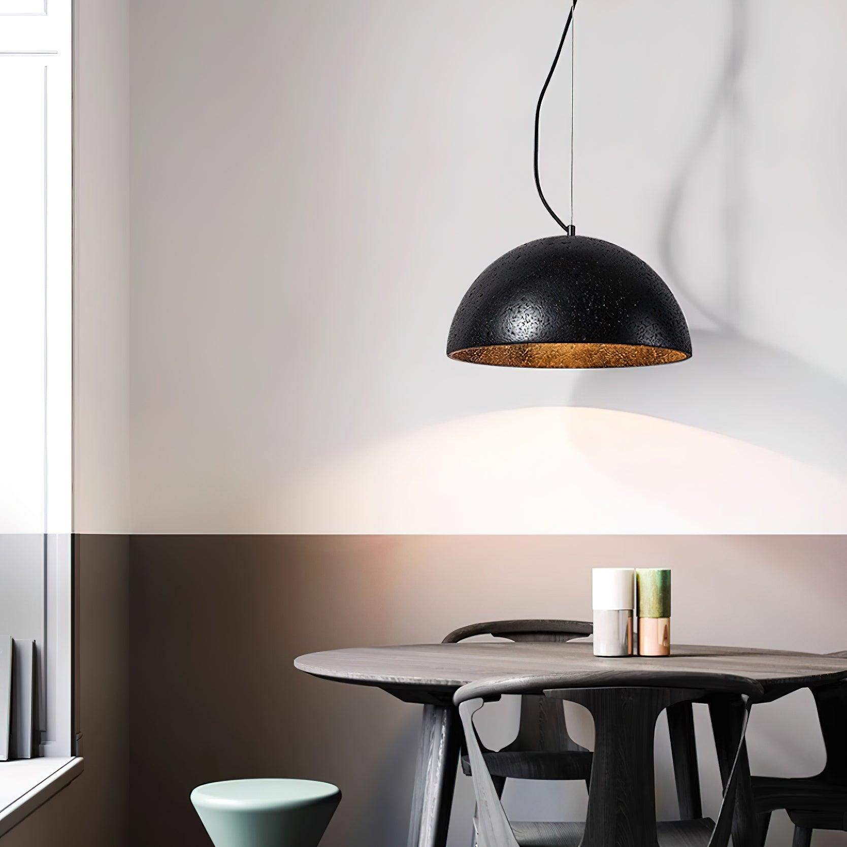 Ritta Pendant Light Travertine Dome Shade Industrial - Letslighting