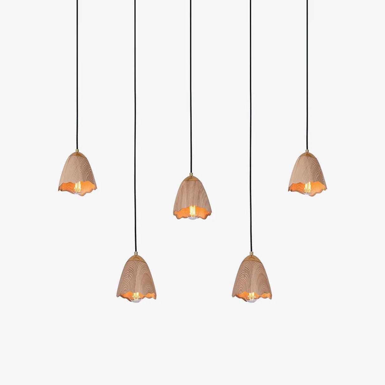 Ilvenel Moderne, minimalistische Glocken-Pendelleuchte aus Holz-Letslighting