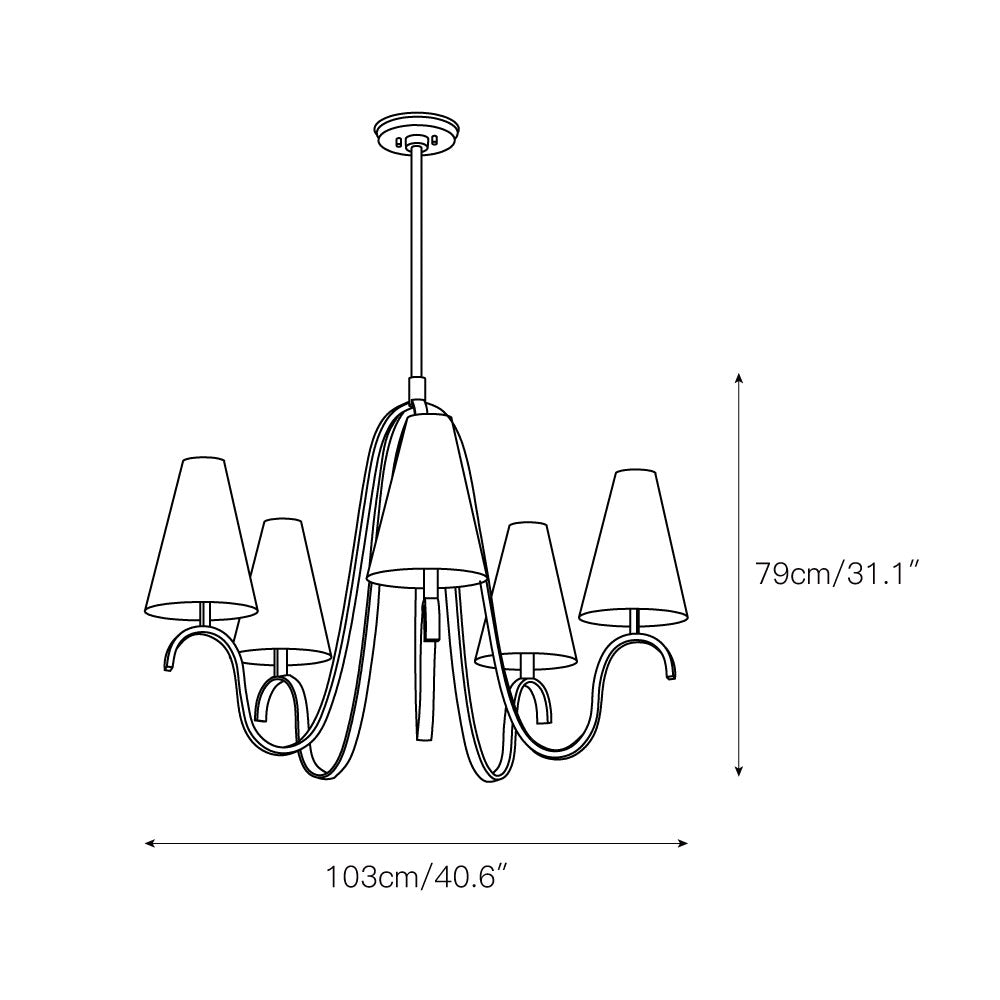 Myvenen Industrieller Vintage-Kronleuchter aus Stoff-Letslighting
