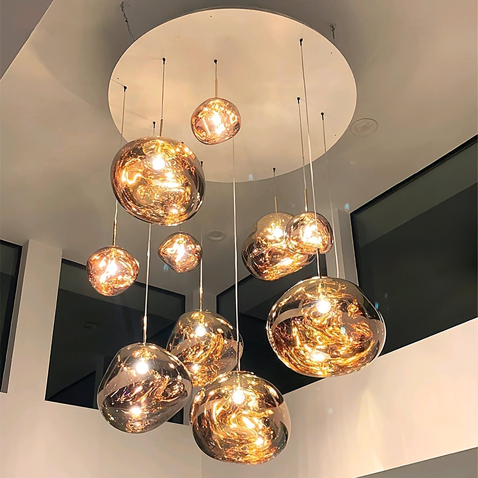 Solara Pendant Lamp Blown Glass Irregular Cluster Sculptural - Letslighting