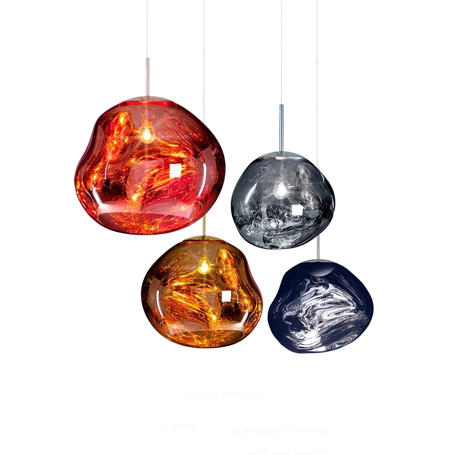 Solara Pendant Lamp Blown Glass Irregular Cluster Sculptural - Letslighting