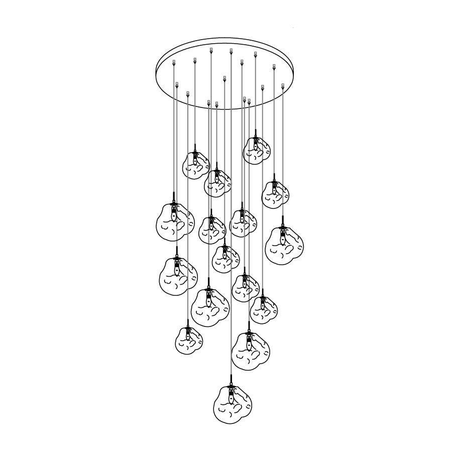 Solara Pendant Lamp Blown Glass Irregular Cluster Sculptural - Letslighting