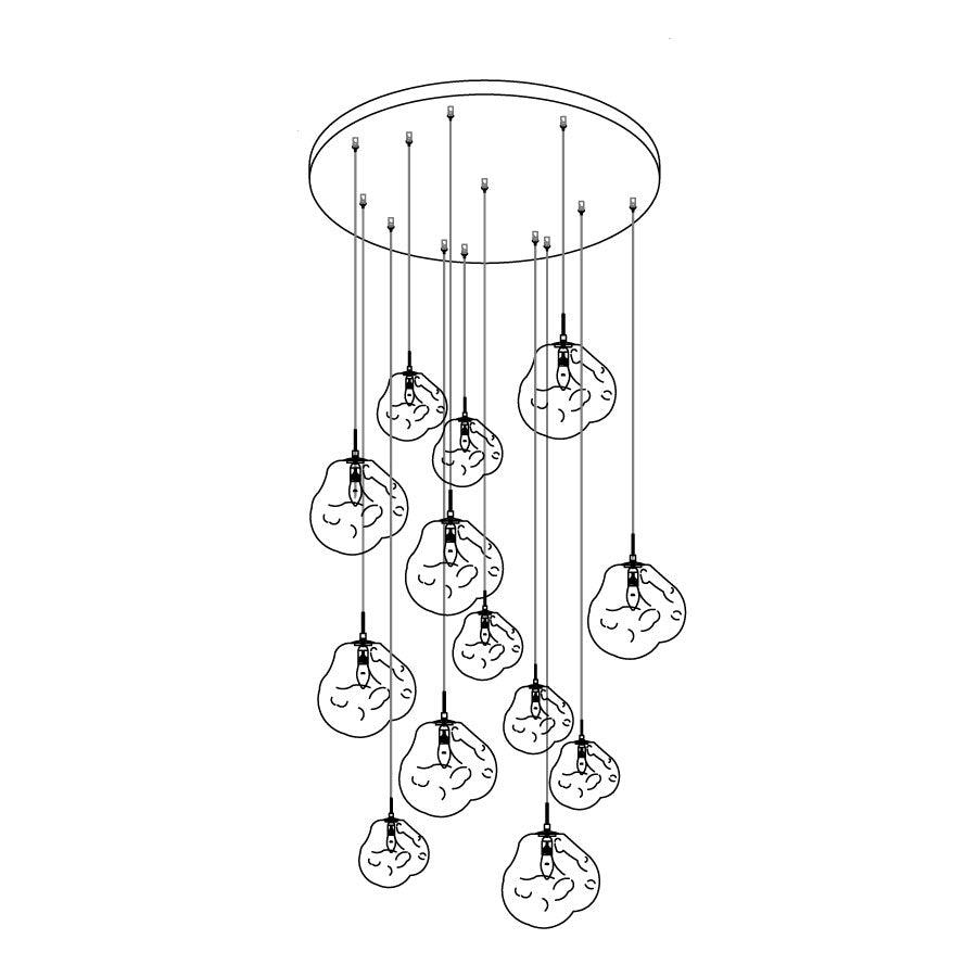 Solara Pendant Lamp Blown Glass Irregular Cluster Sculptural - Letslighting