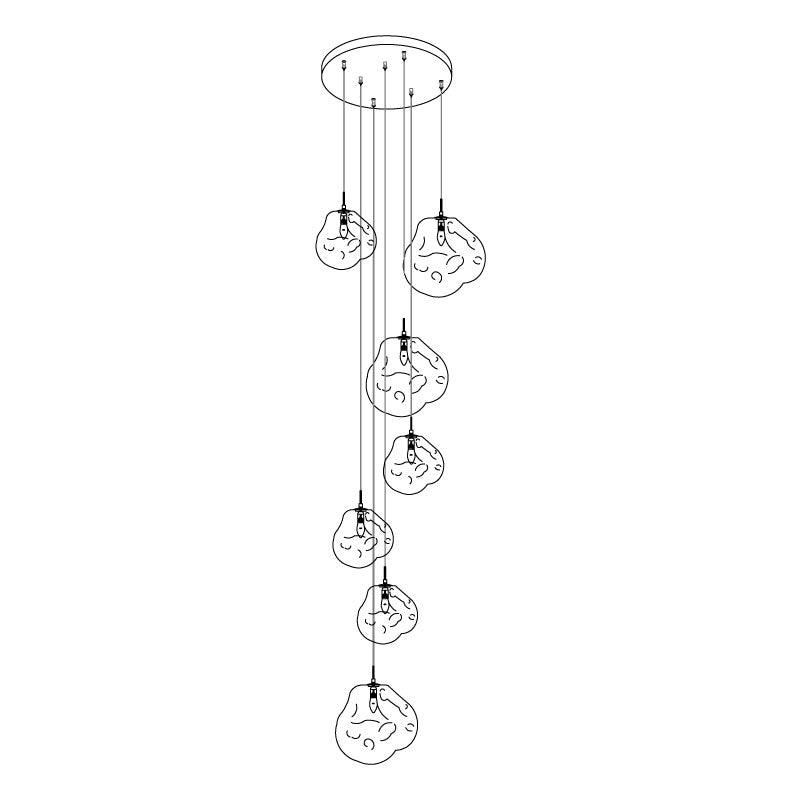 Solara Pendant Lamp Blown Glass Irregular Cluster Sculptural - Letslighting
