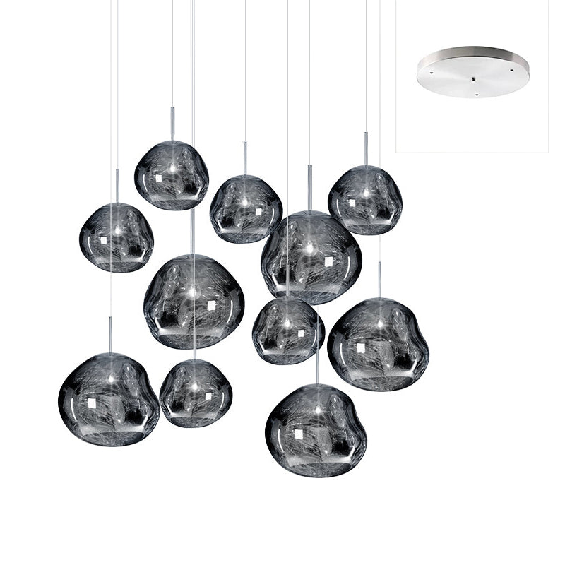 Solara Pendant Lamp Blown Glass Irregular Cluster Sculptural - Letslighting