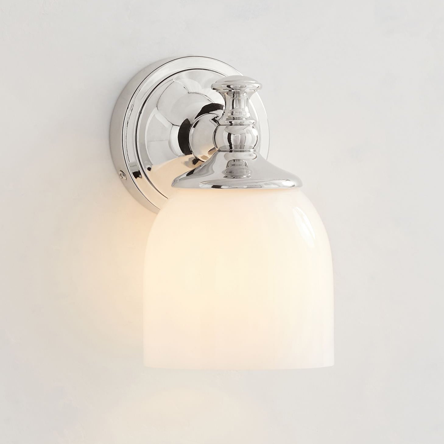 Lumen Kurze Arm Chrom-Glas-Wandleuchte-Letslighting