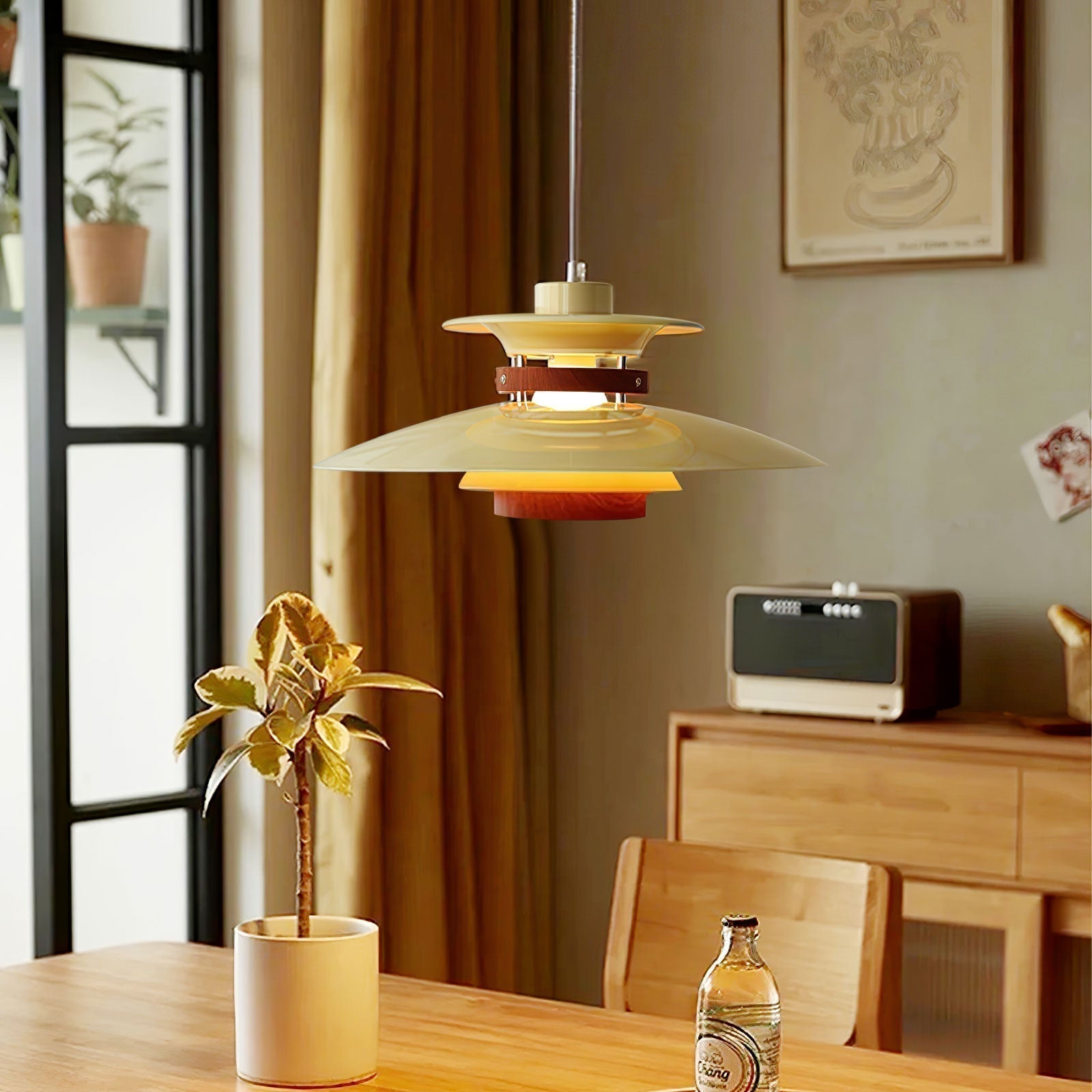 Nymera Pendelleuchte Holz Stahl-Letslighting