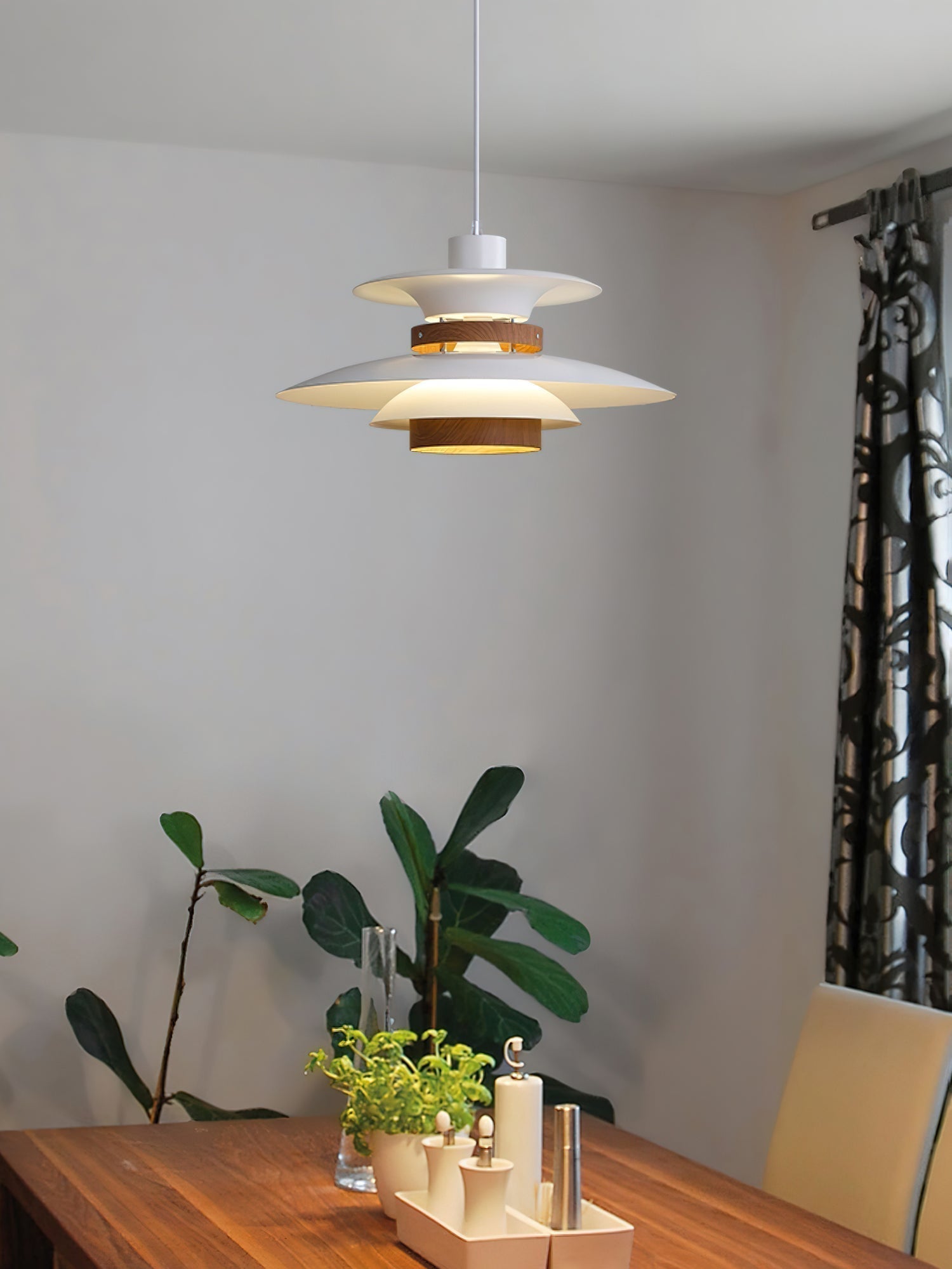 Nymera Pendelleuchte Holz Stahl-Letslighting