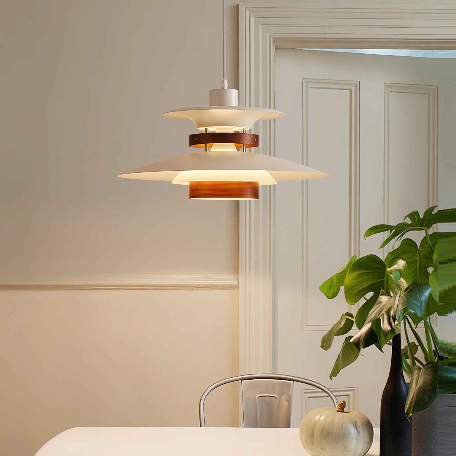 Nymera Pendelleuchte Holz Stahl-Letslighting