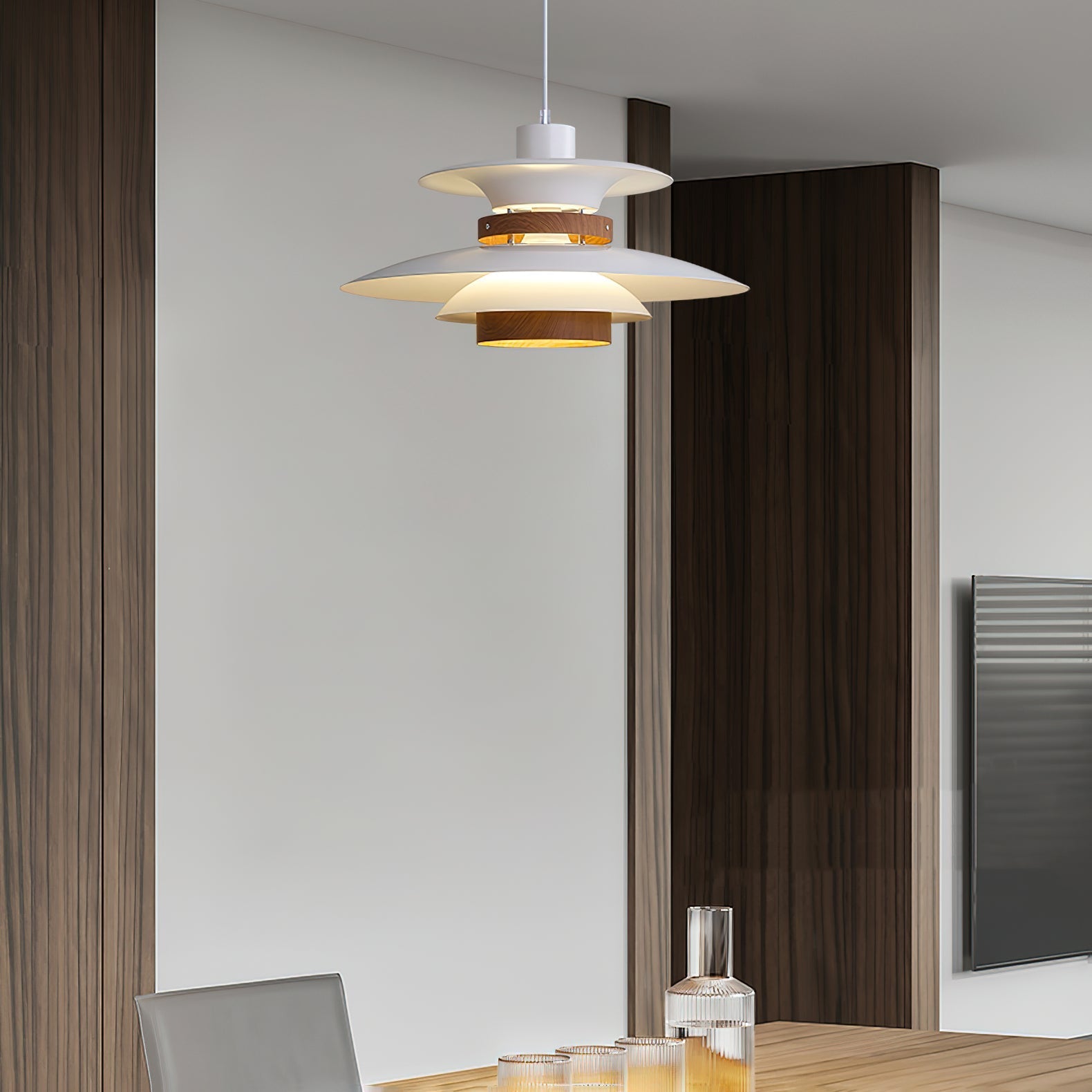 Nymera Pendelleuchte Holz Stahl-Letslighting
