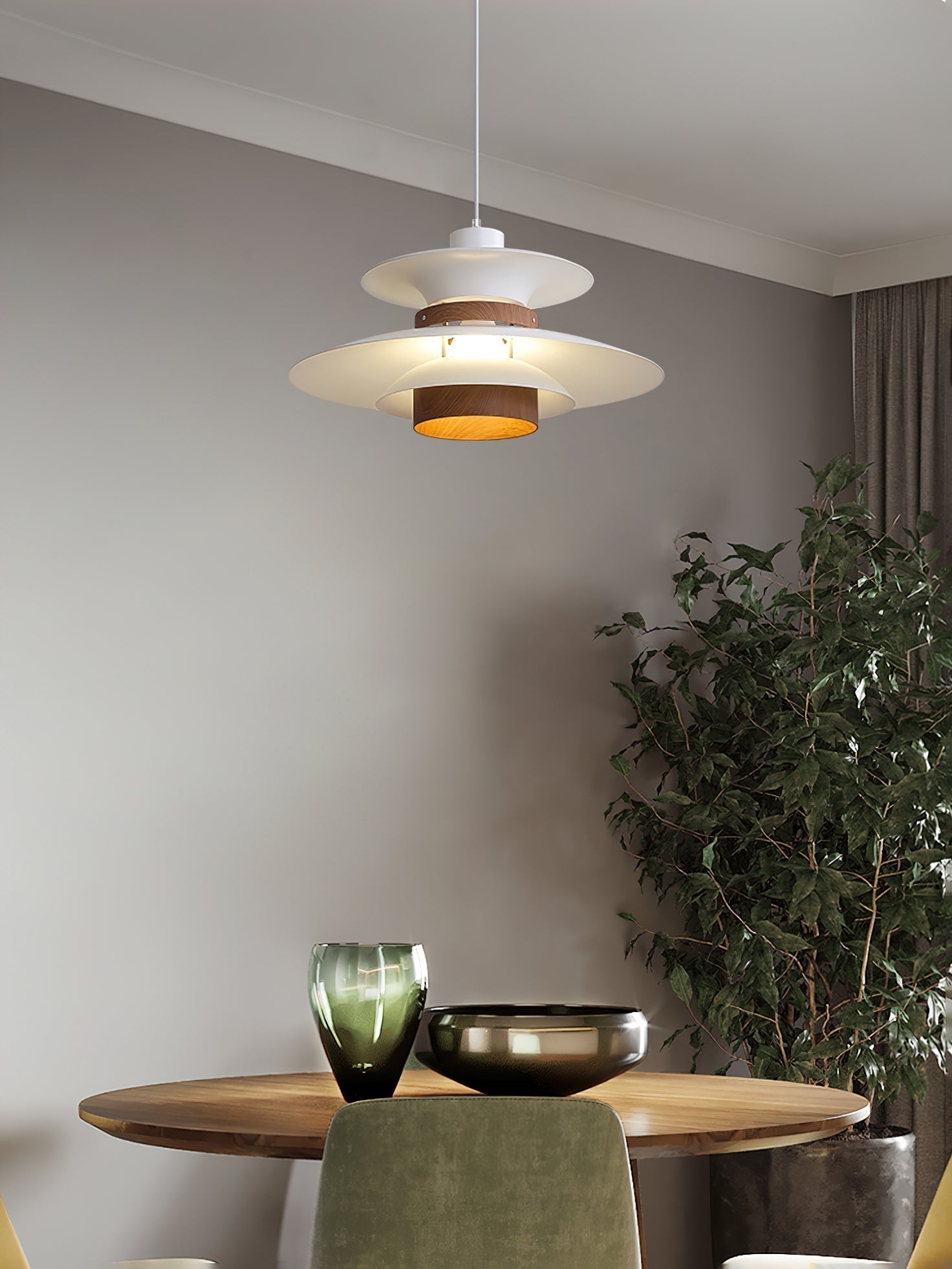 Nymera Pendelleuchte Holz Stahl-Letslighting