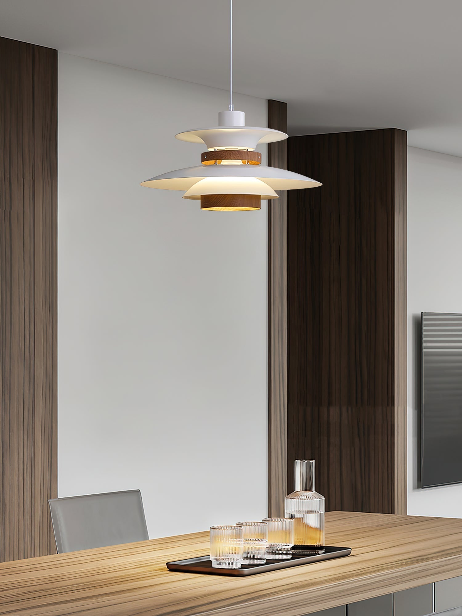 Nymera Pendelleuchte Holz Stahl-Letslighting