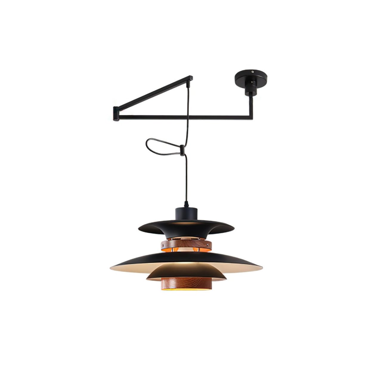 Virelith Pendelleuchte aus Stahl und Holz-Letslighting