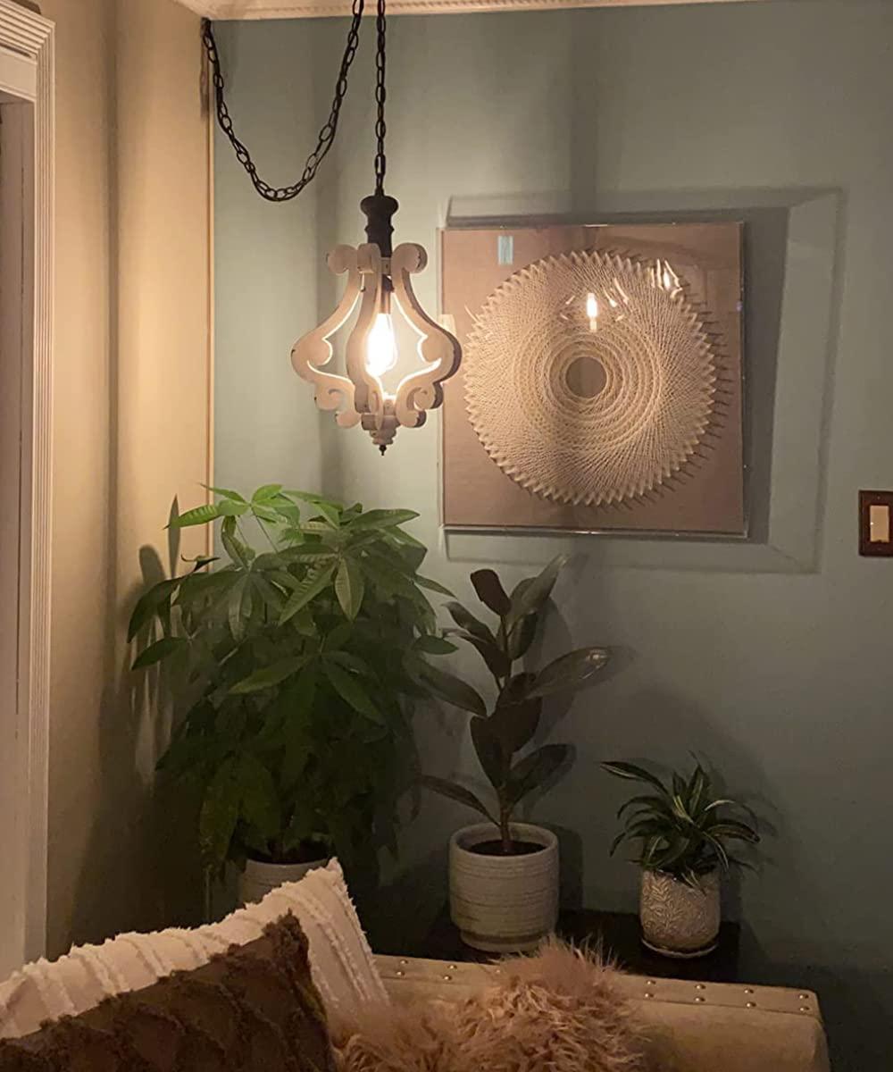 Omar Vintage Holz Pendelleuchte-Letslighting
