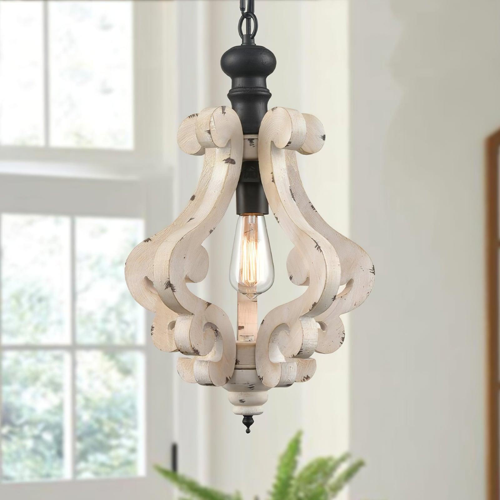 Omar Vintage Holz Pendelleuchte-Letslighting