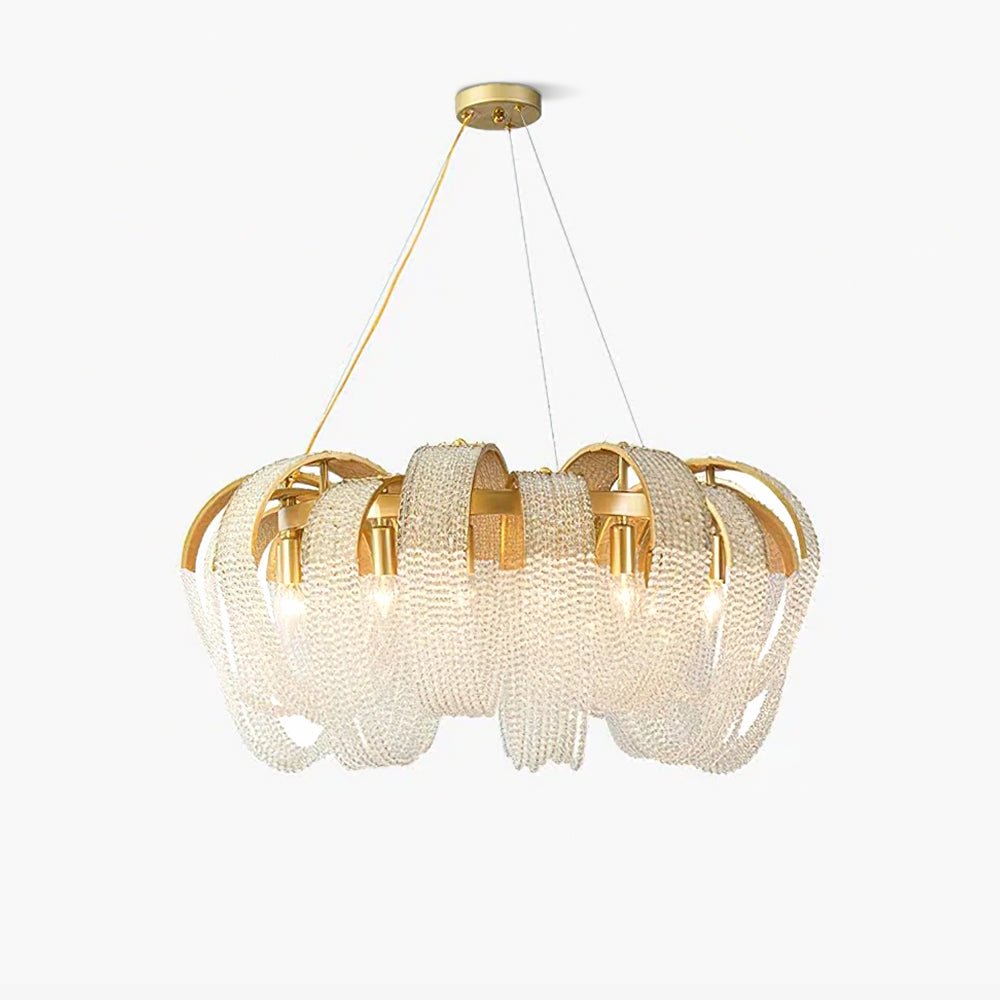 Lustra Kronleuchter Mesh Kristall Gold Wasserfunkeln-Letslighting