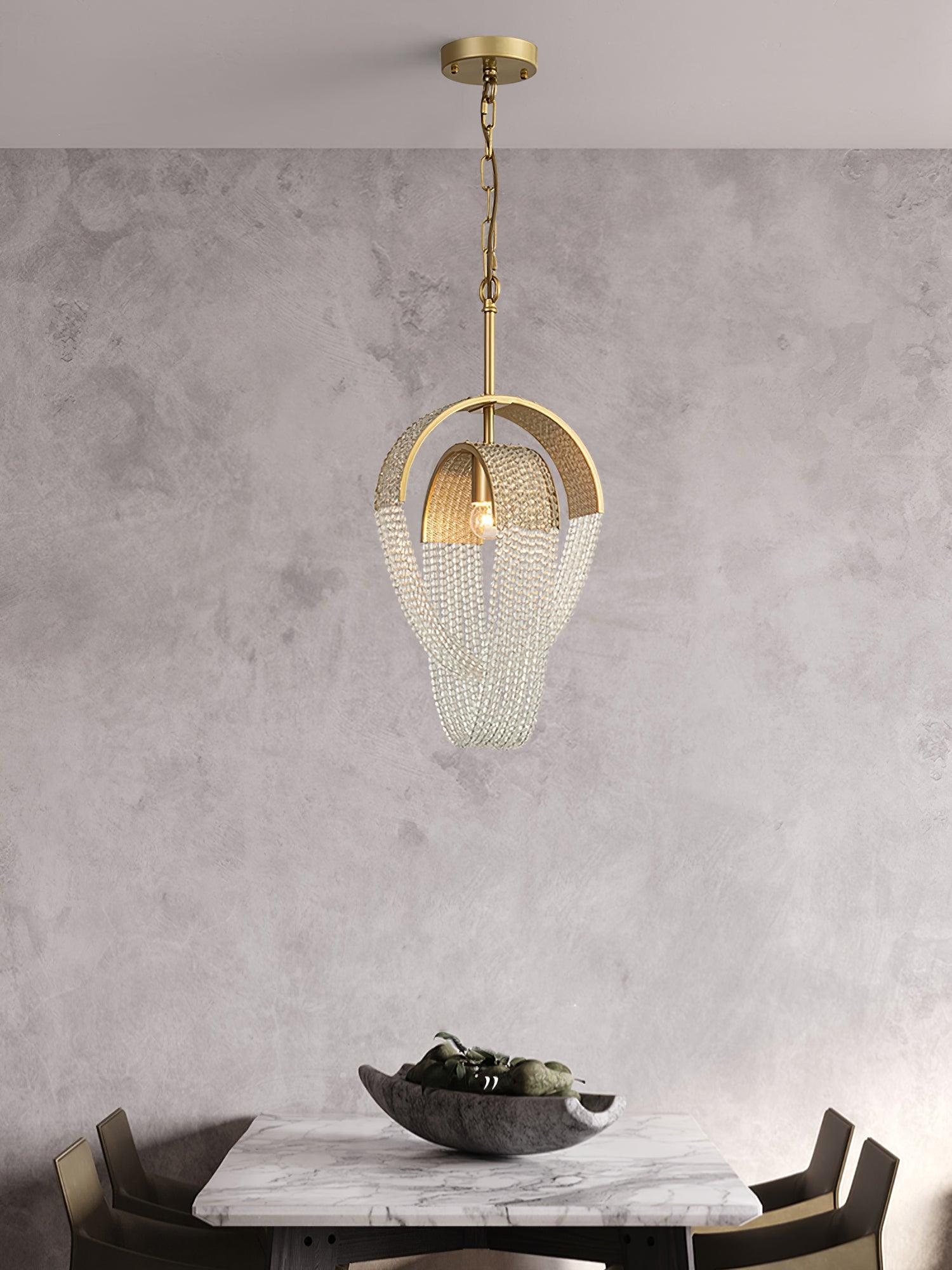 Lustra Kronleuchter Mesh Kristall Gold Wasserfunkeln-Letslighting