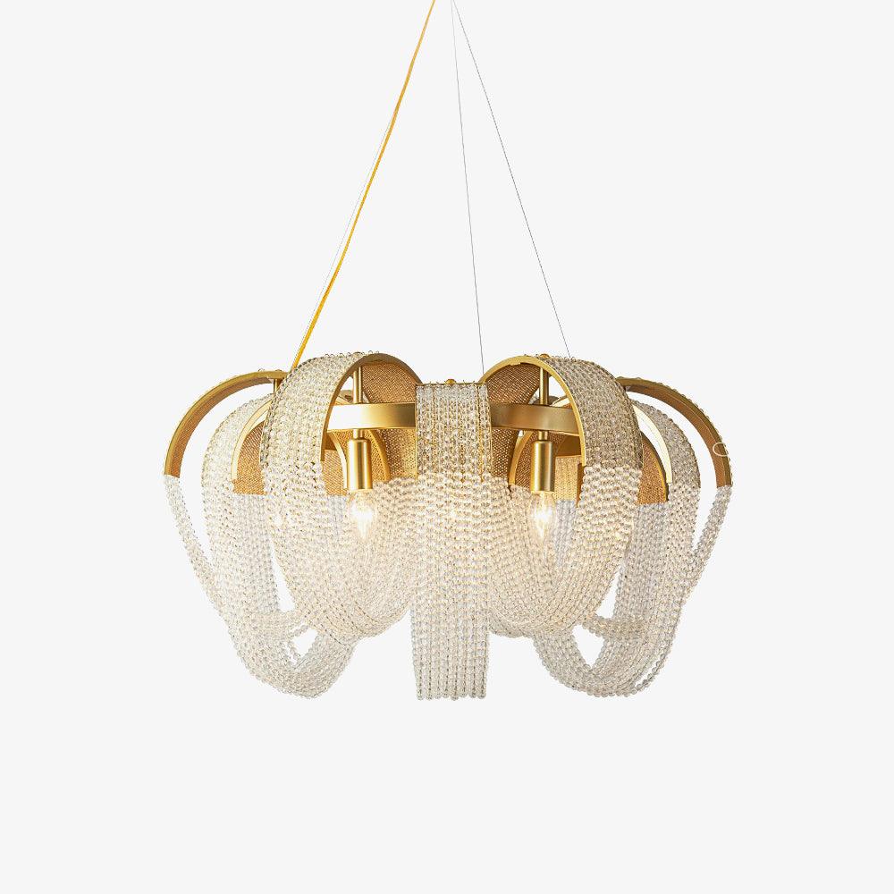 Lustra Kronleuchter Mesh Kristall Gold Wasserfunkeln-Letslighting