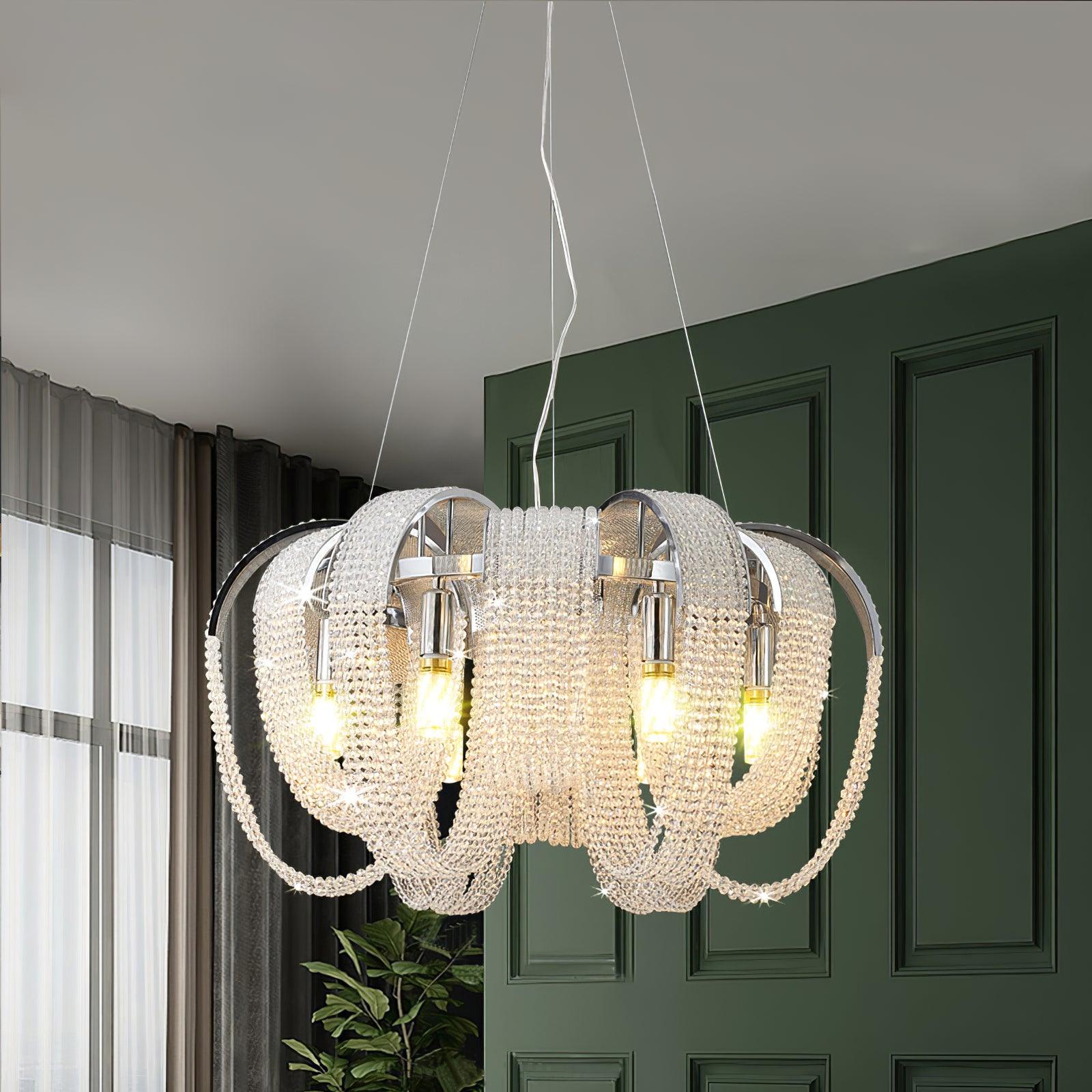 Lustra Kronleuchter Mesh Kristall Gold Wasserfunkeln-Letslighting