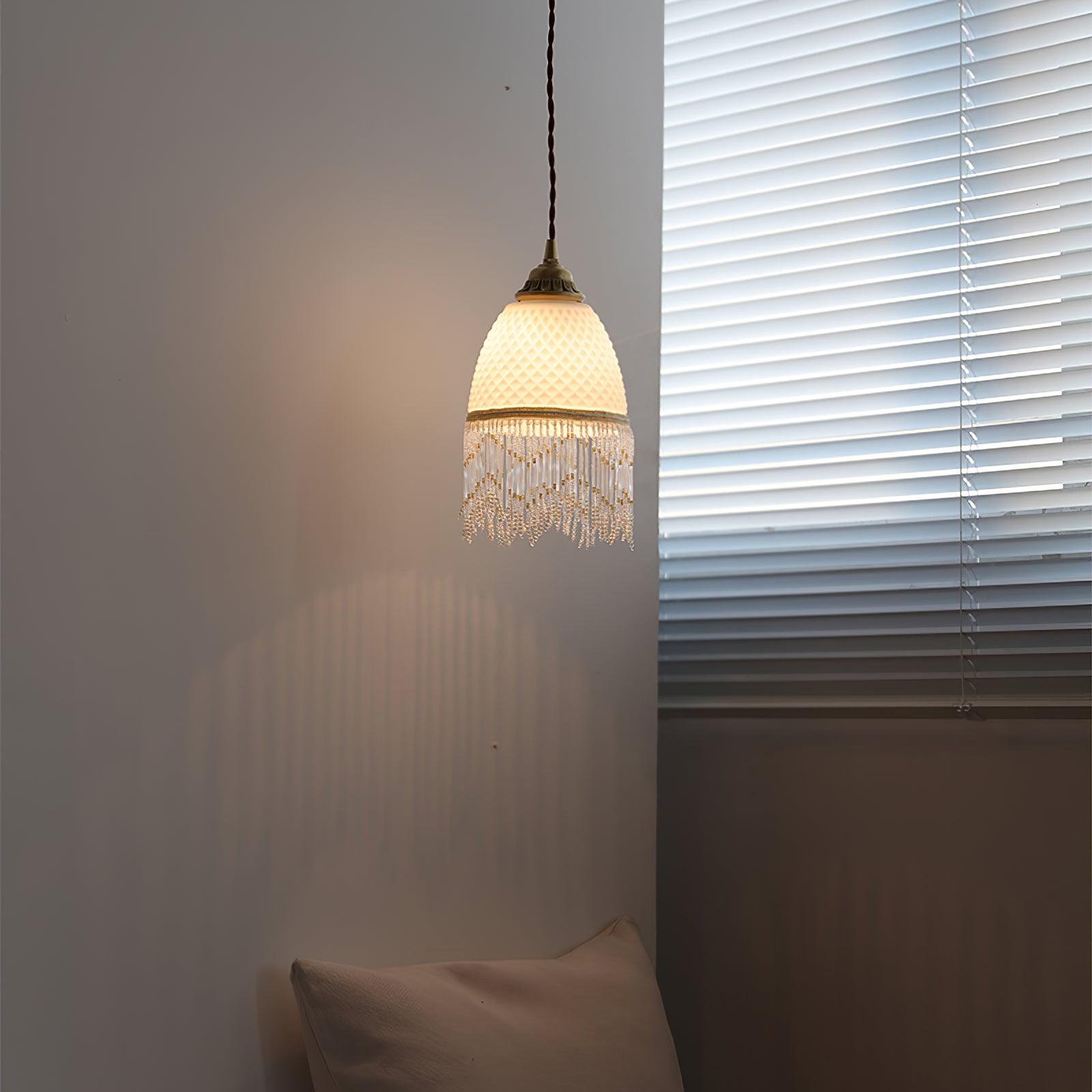 Mesh Quasten-Pendelleuchte aus Glas-Letslighting