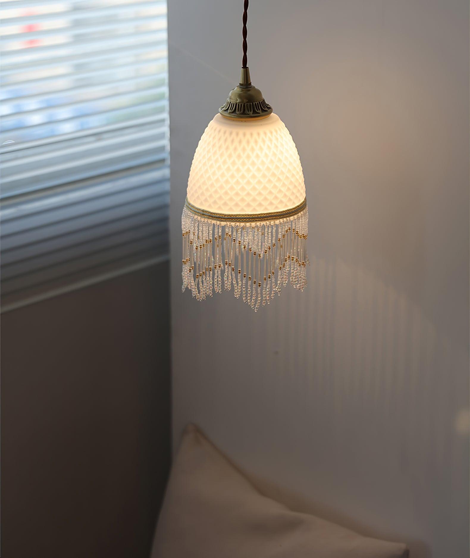 Mesh Quasten-Pendelleuchte aus Glas-Letslighting