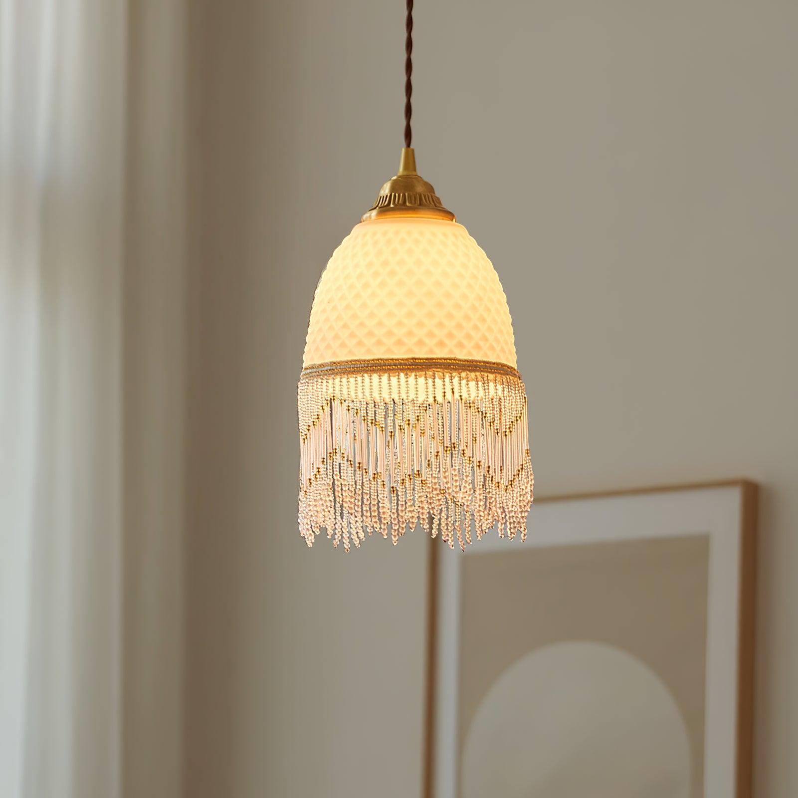 Mesh Quasten-Pendelleuchte aus Glas-Letslighting