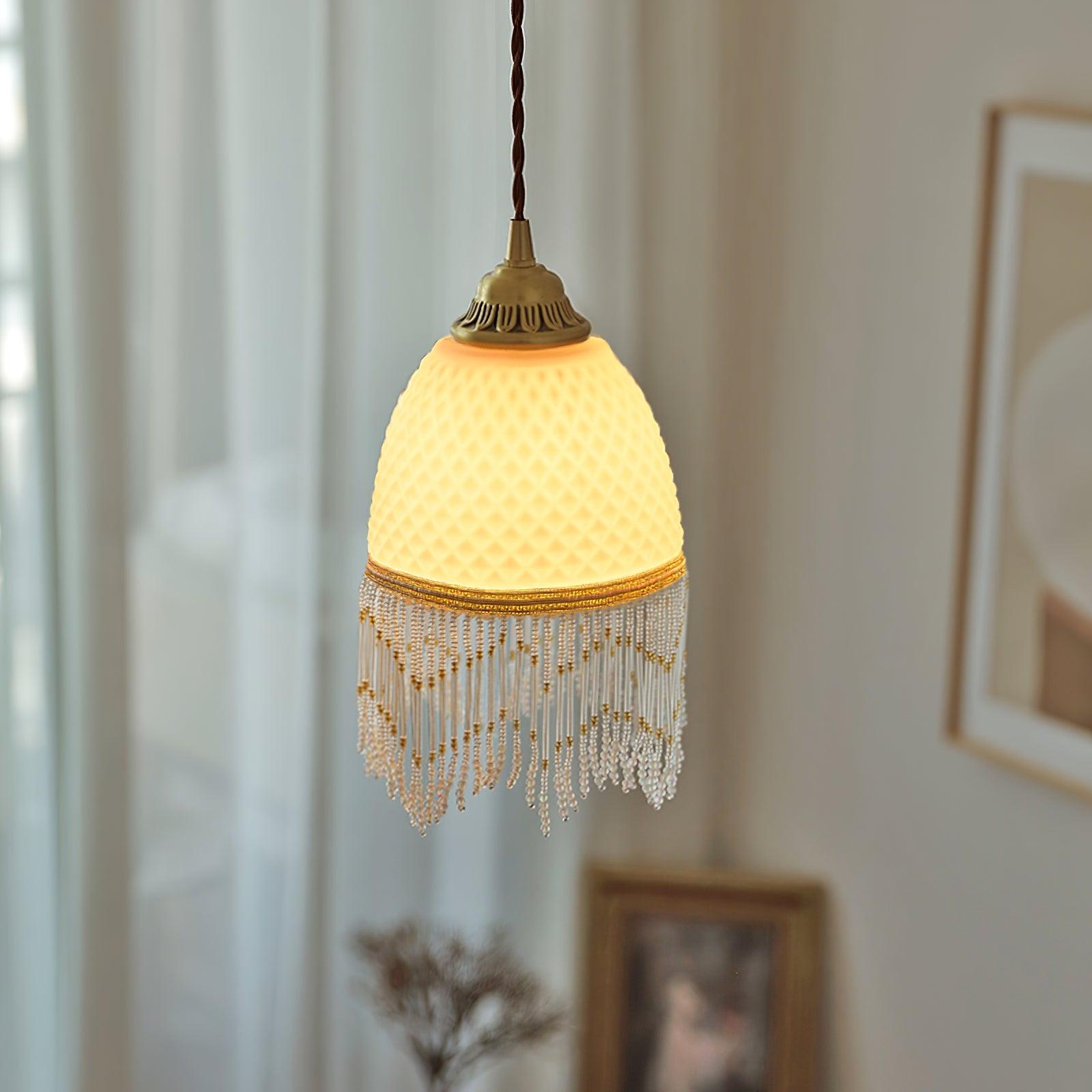 Mesh Quasten-Pendelleuchte aus Glas-Letslighting