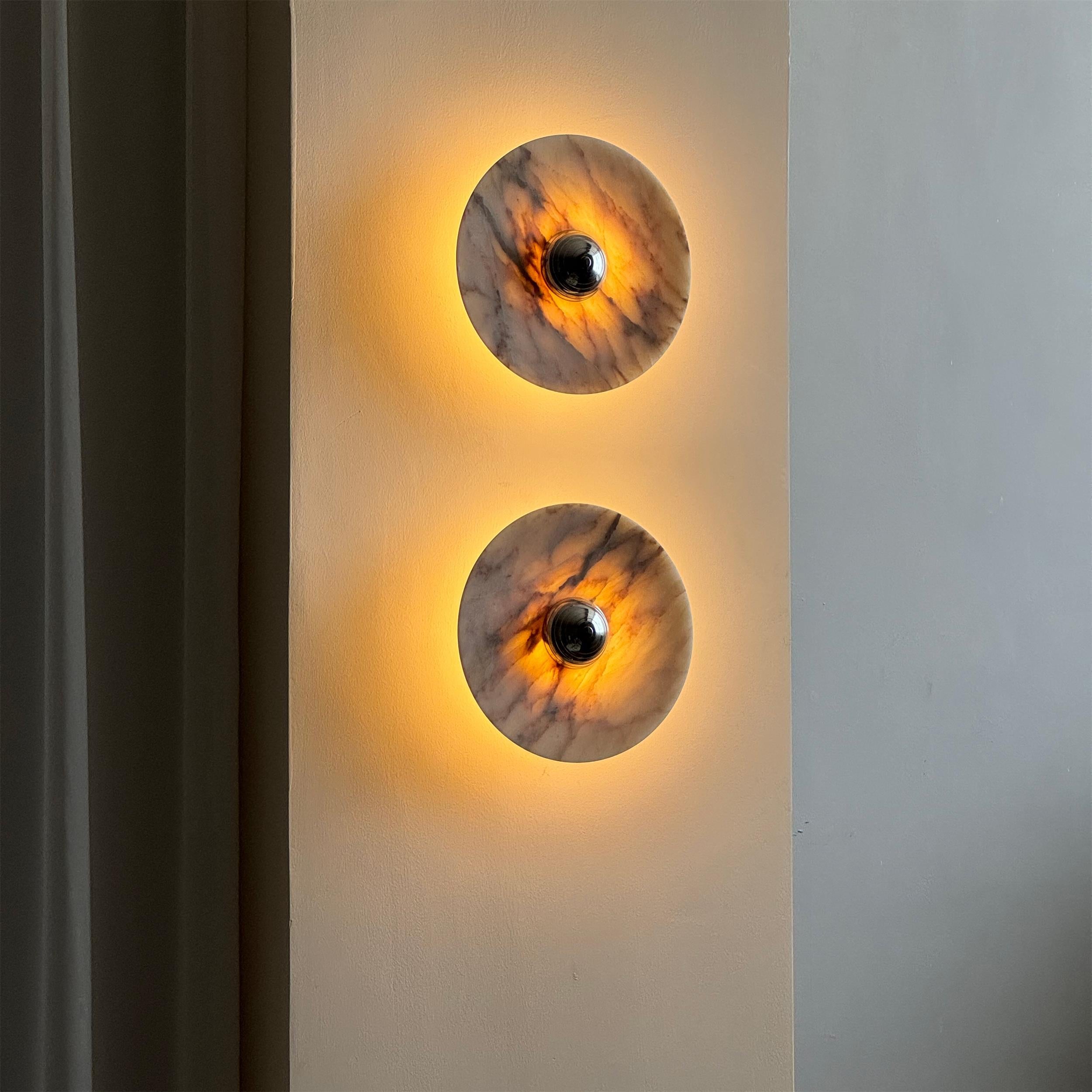Alba Modern Minimalist Chrome Marble Metal Wall Lamp - Letslighting