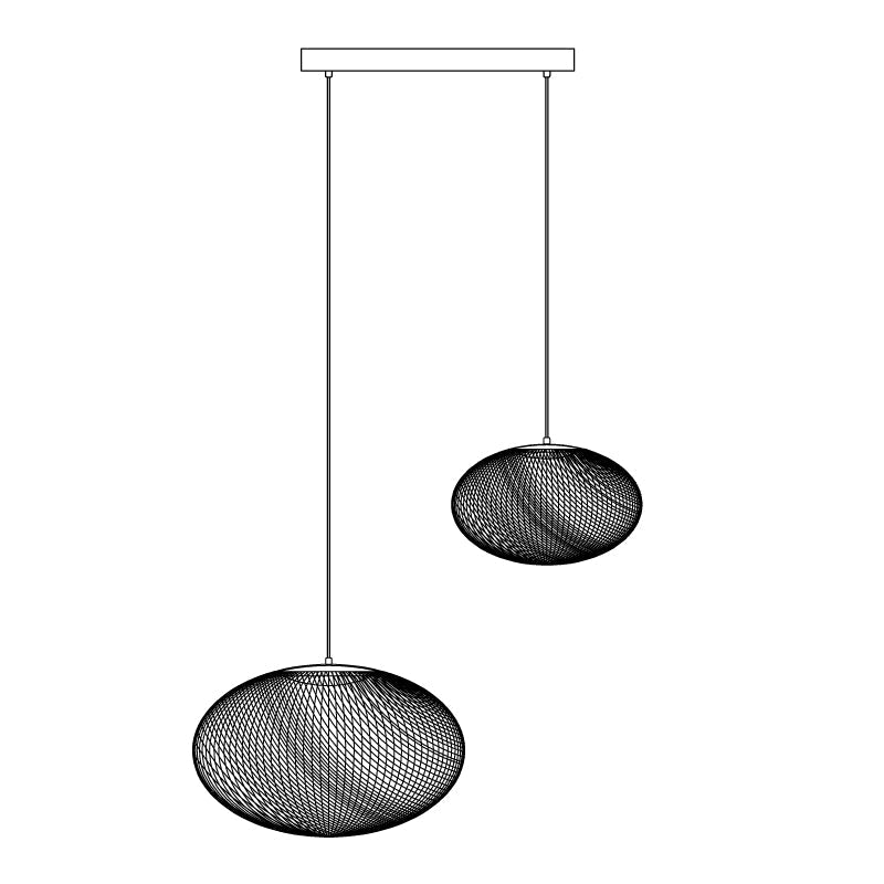 Lustra Pendelleuchte lic Netz Schwarz-Letslighting
