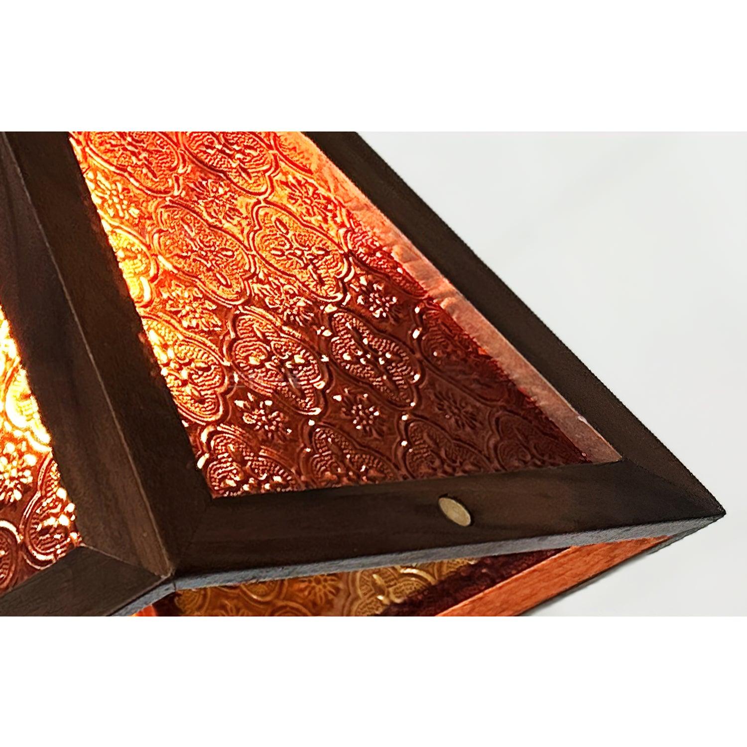 Alsorisra Elegante Vintage-Glas-Holz-Anhängerlampe-Letslighting