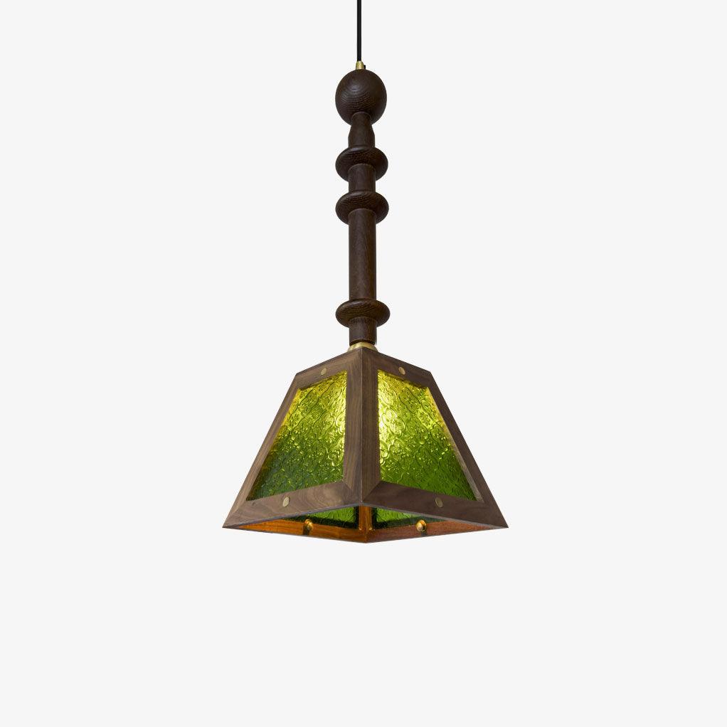Alsorisra Elegante Vintage-Glas-Holz-Anhängerlampe-Letslighting