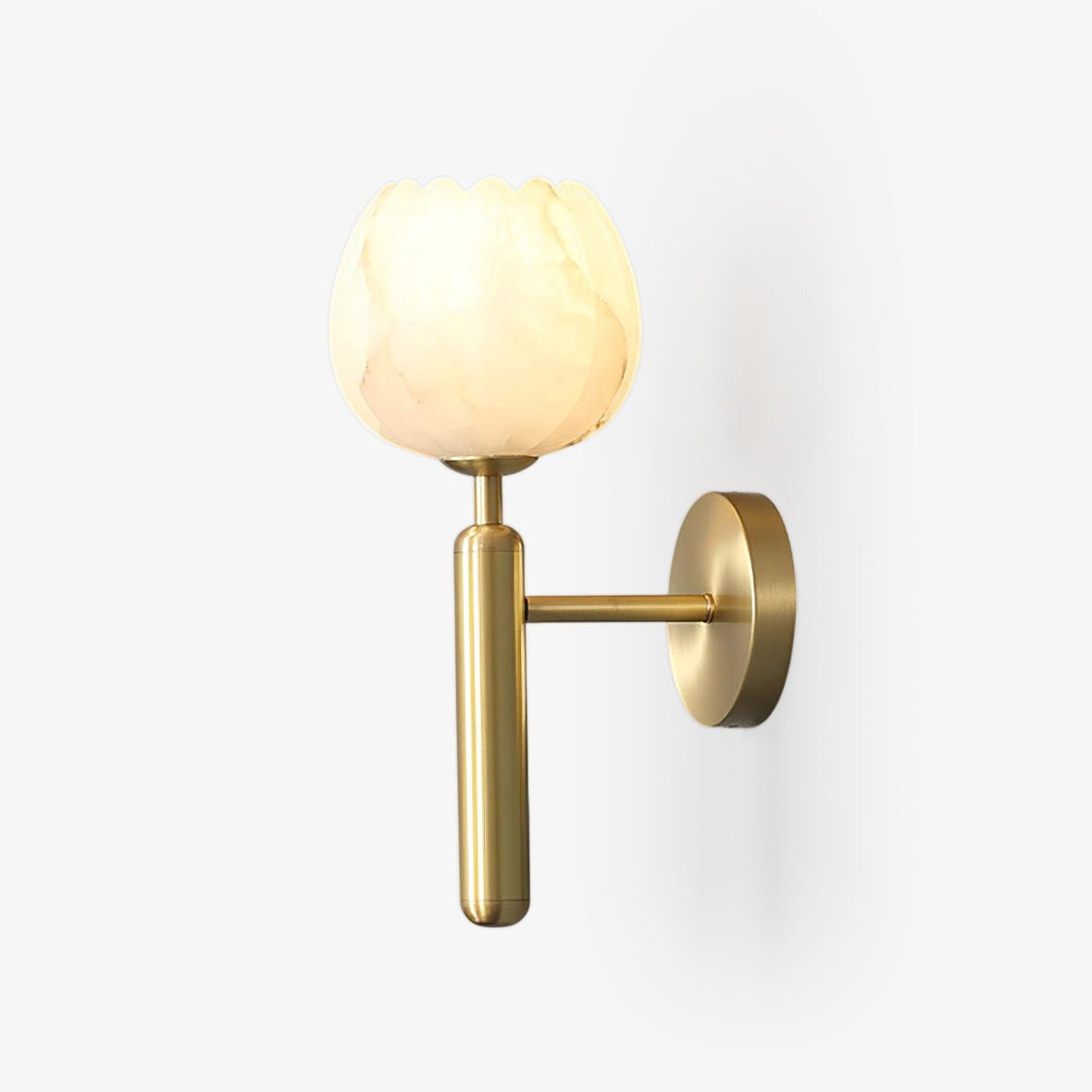 Eurzorion Floral Alabaster Brass Wall Light - Blowlighting