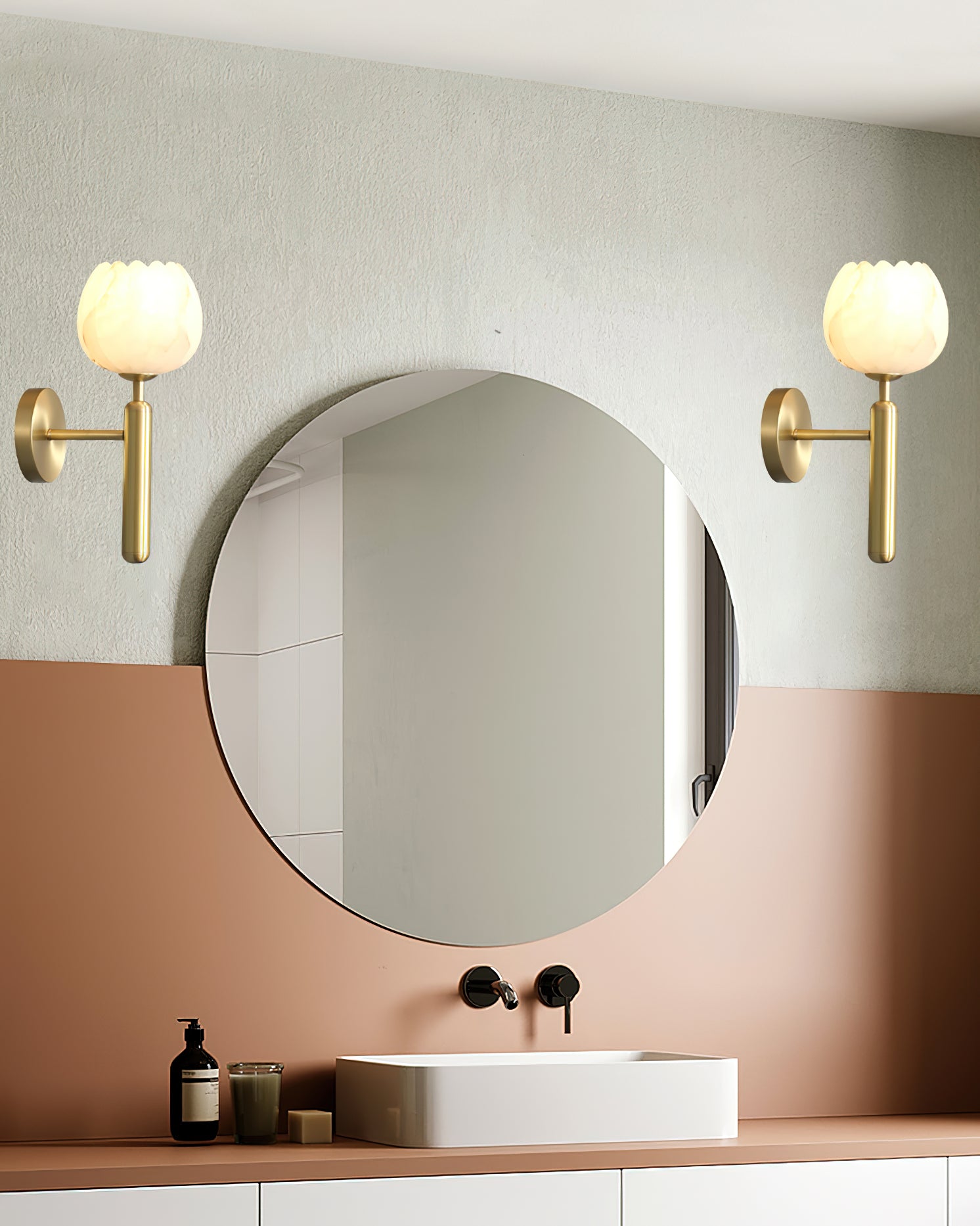 Orlaeila Modern Minimalist Brass Alabaster Wall Lamp - Letslighting