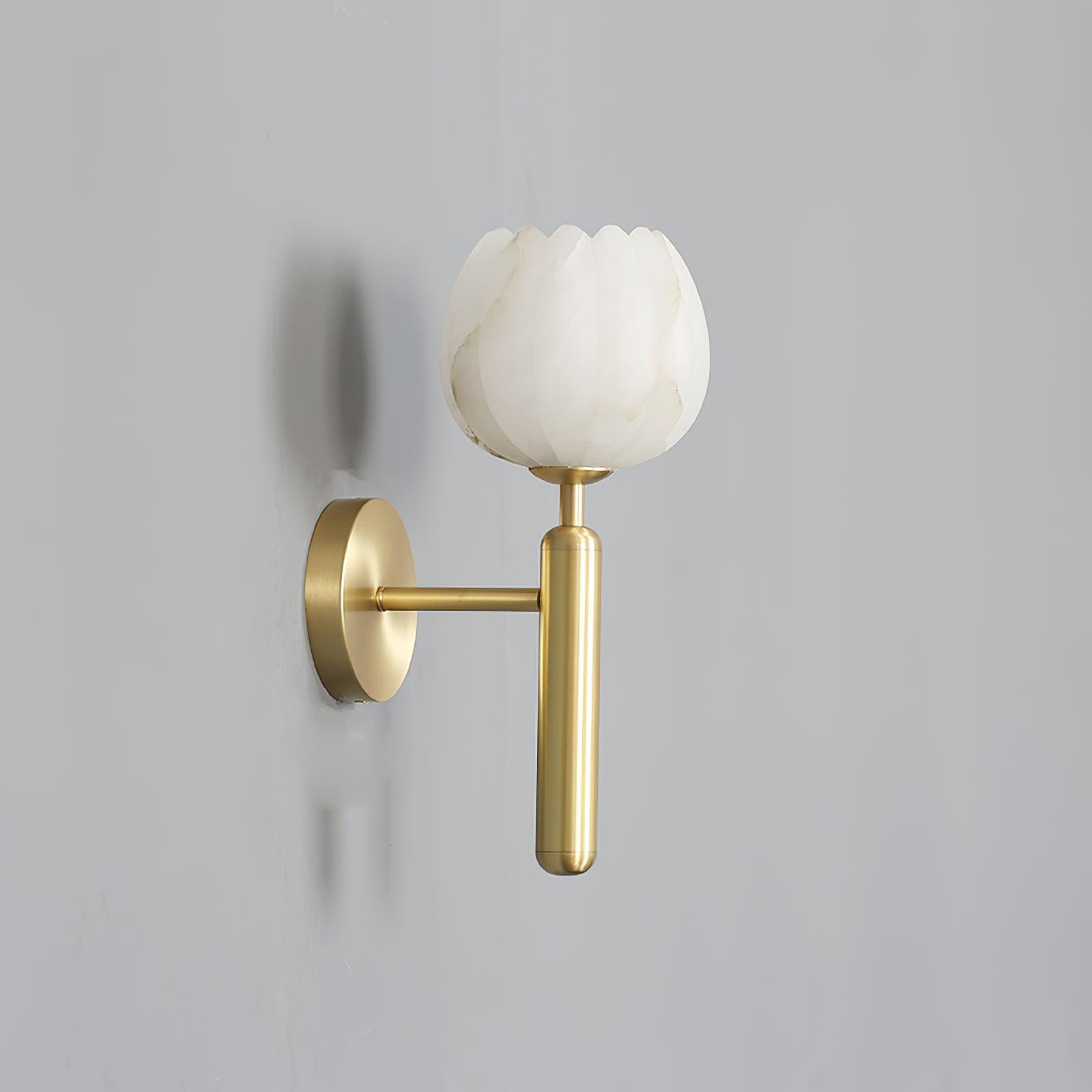 Eurzorion Floral Alabaster Brass Wall Light - Blowlighting