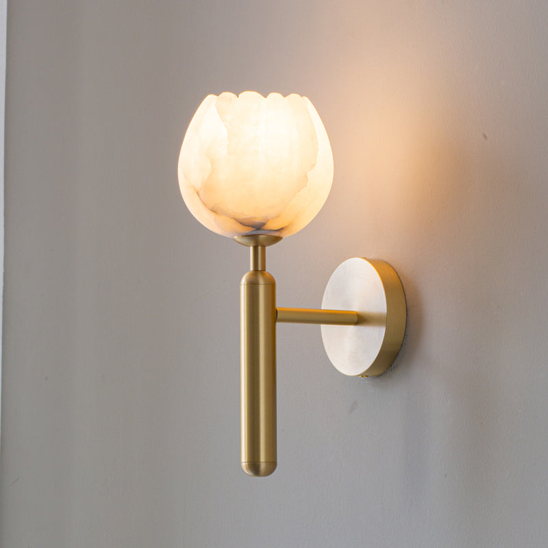 Orlaeila Modern Minimalist Brass Alabaster Wall Lamp - Letslighting