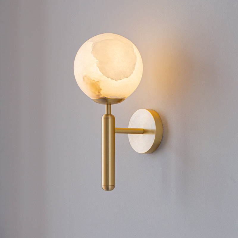 Orlaeila Modern Minimalist Brass Alabaster Wall Lamp - Letslighting