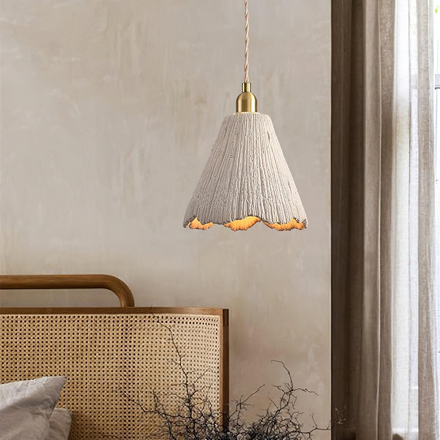 Microcement Pendelleuchte Verstellbarer Stoffschirm-Letslighting