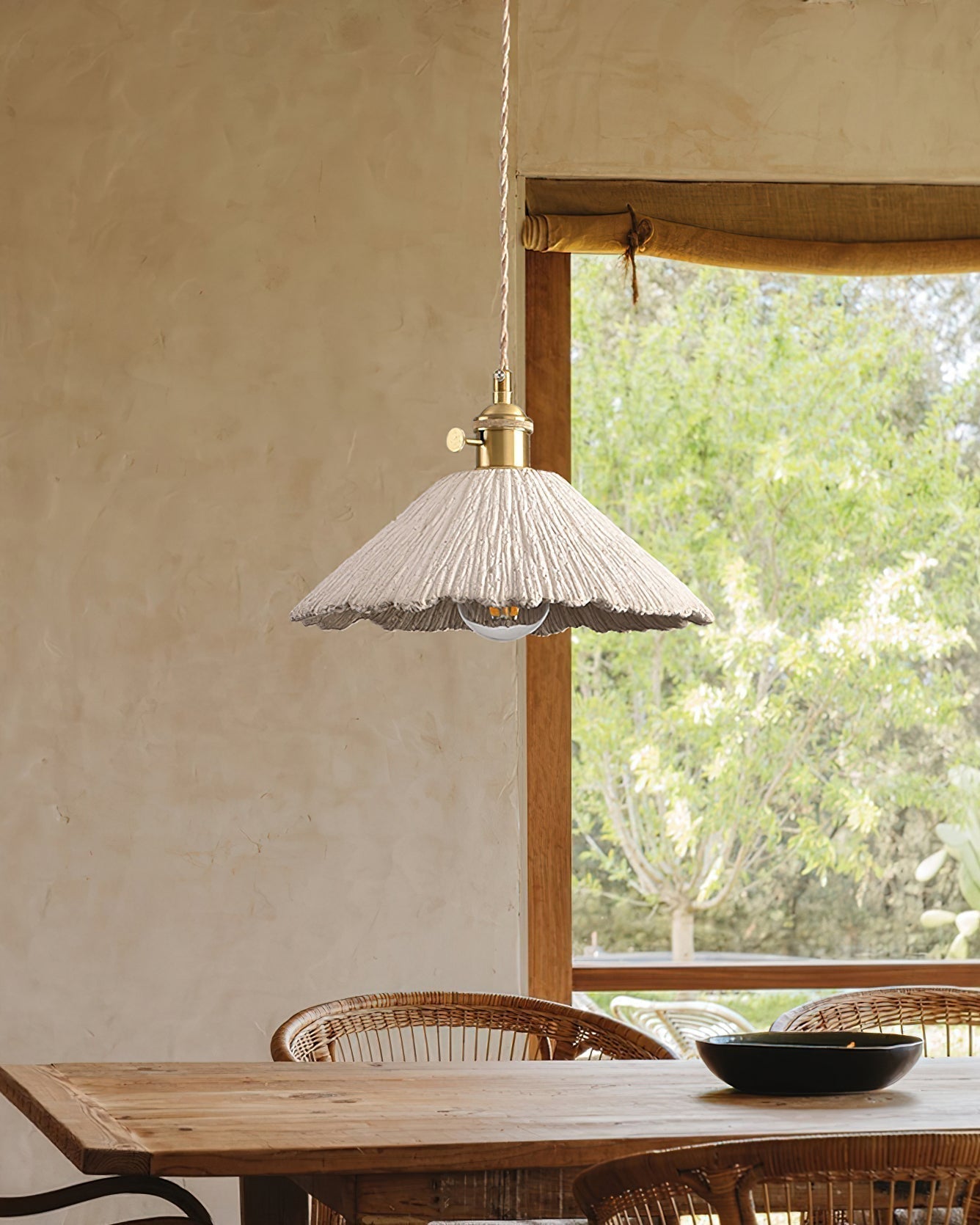Microcement Pendelleuchte Verstellbarer Stoffschirm-Letslighting