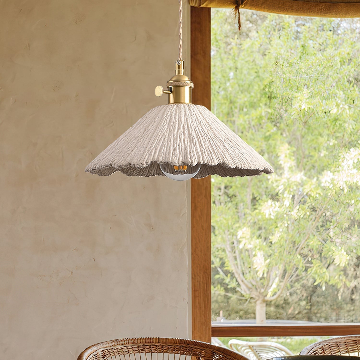 Microcement Pendelleuchte Verstellbarer Stoffschirm-Letslighting
