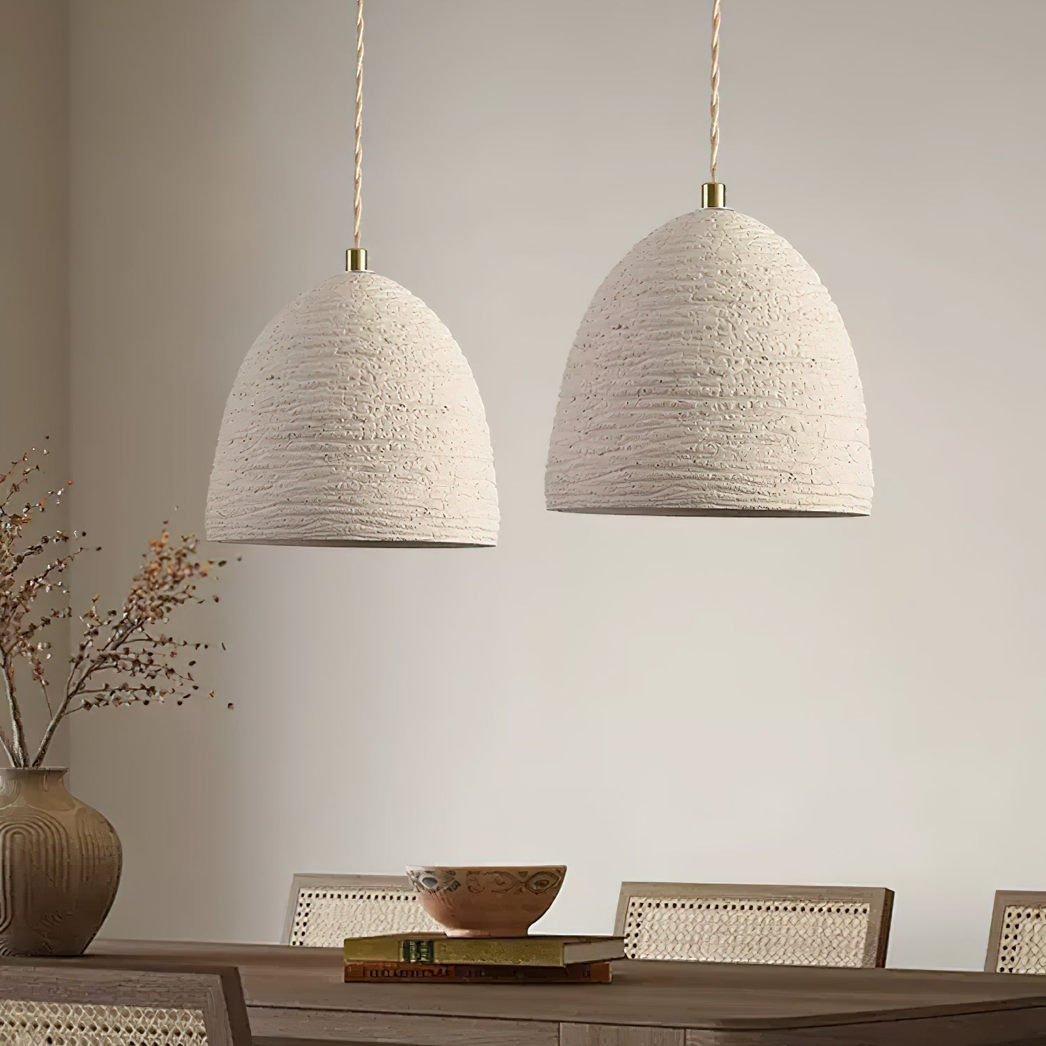 Microcement Pendelleuchte Verstellbarer Stoffschirm-Letslighting