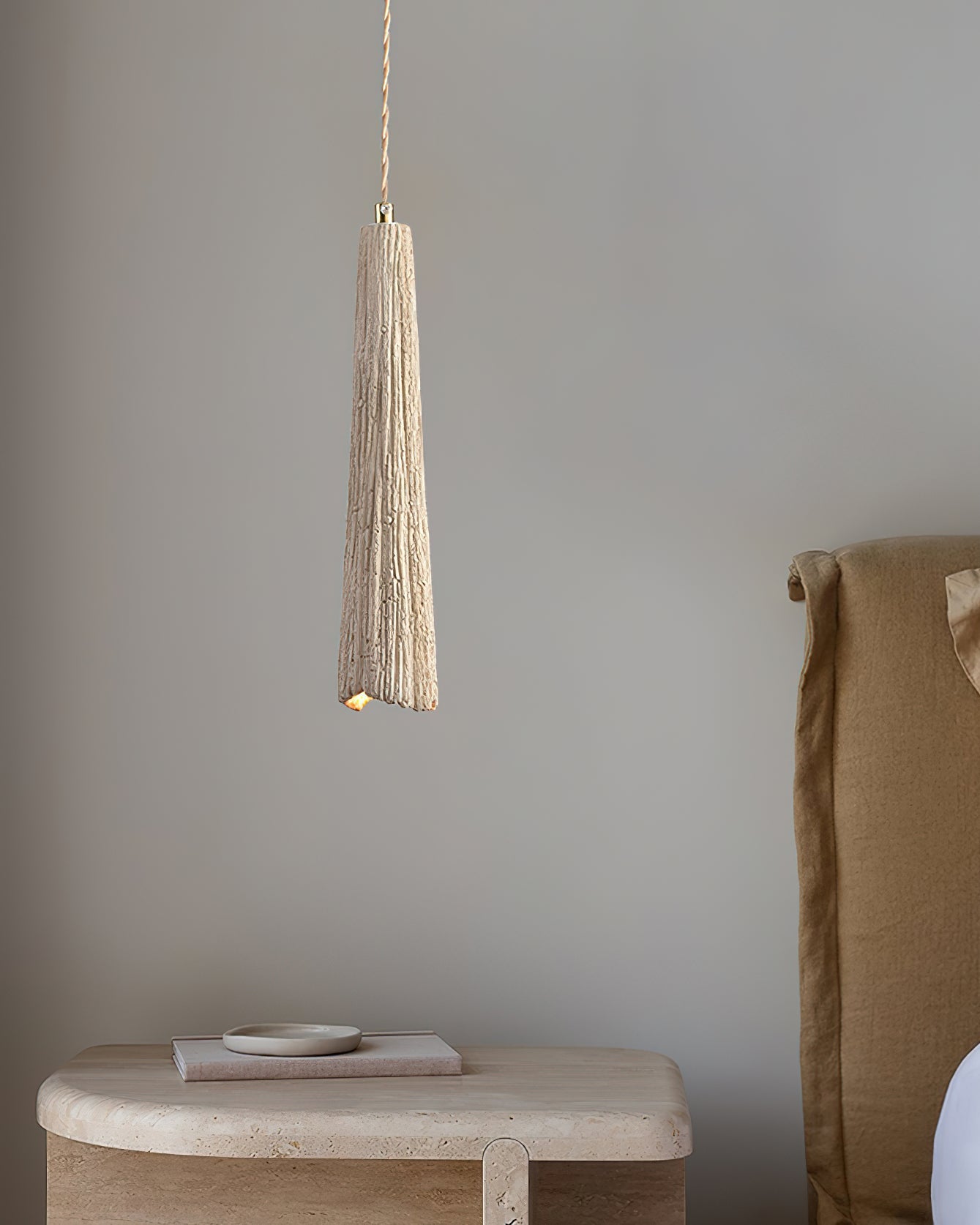 Microcement Pendelleuchte Verstellbarer Stoffschirm-Letslighting