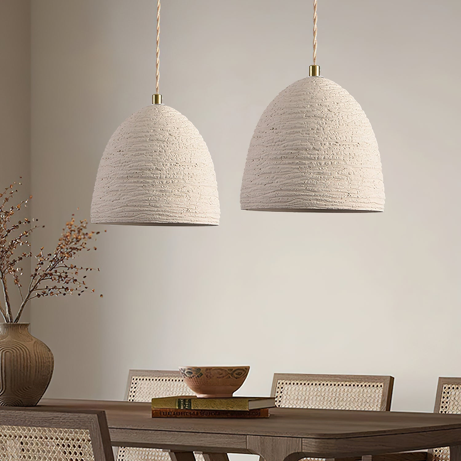 Microcement Pendelleuchte Verstellbarer Stoffschirm-Letslighting