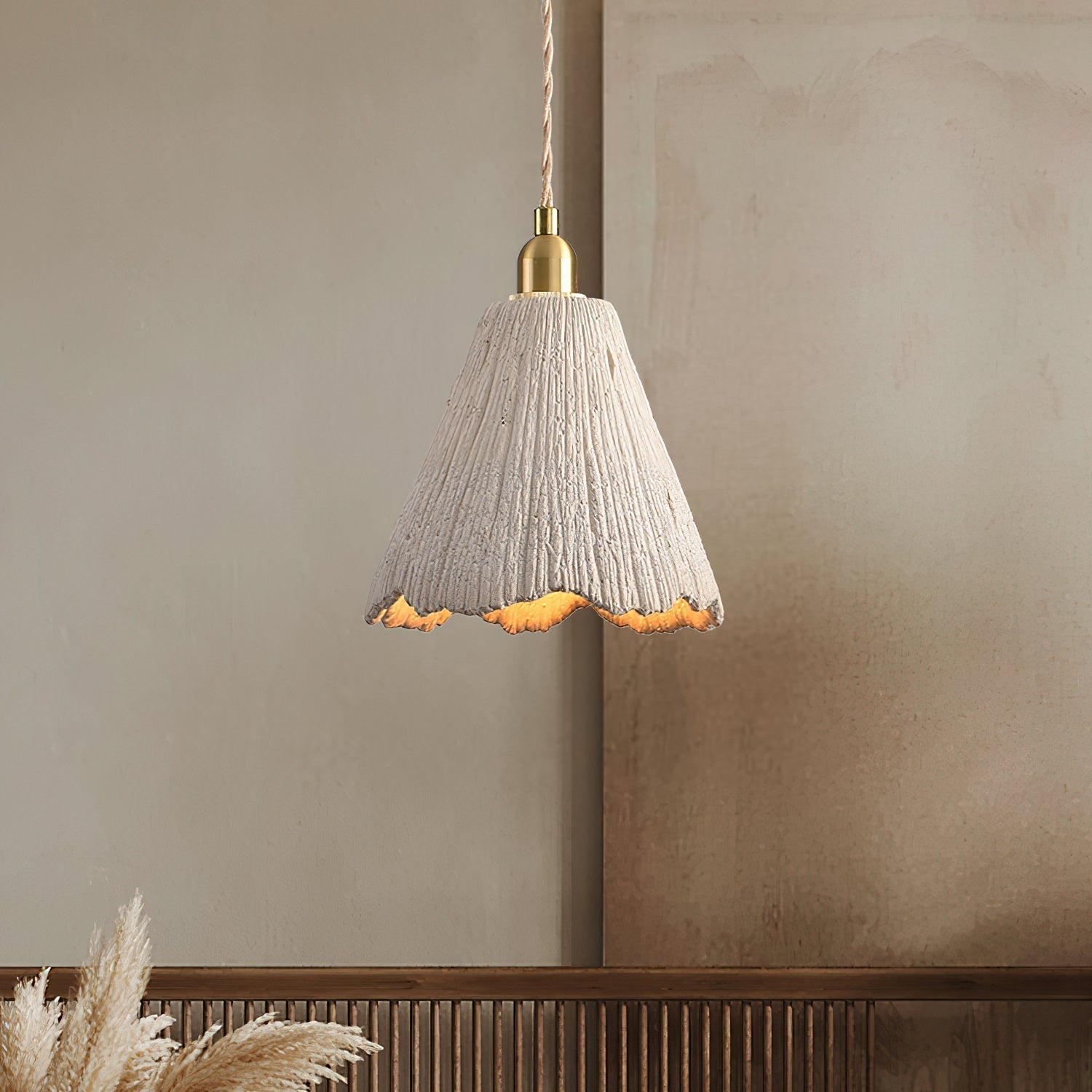 Microcement Pendelleuchte Verstellbarer Stoffschirm-Letslighting