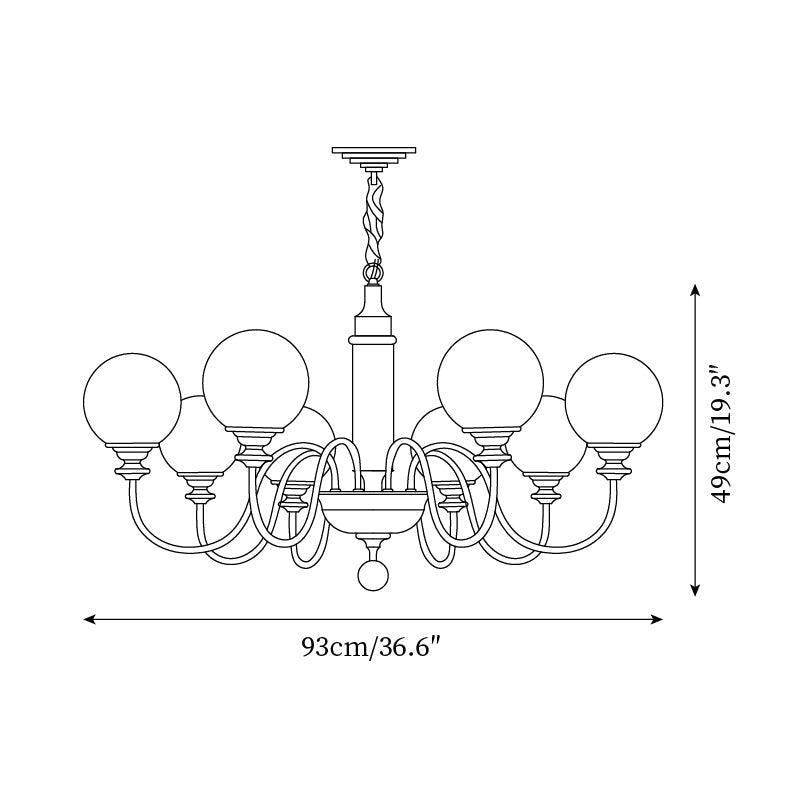 Lumivian 8-Flammiger Globus-Kronleuchter-Letslighting