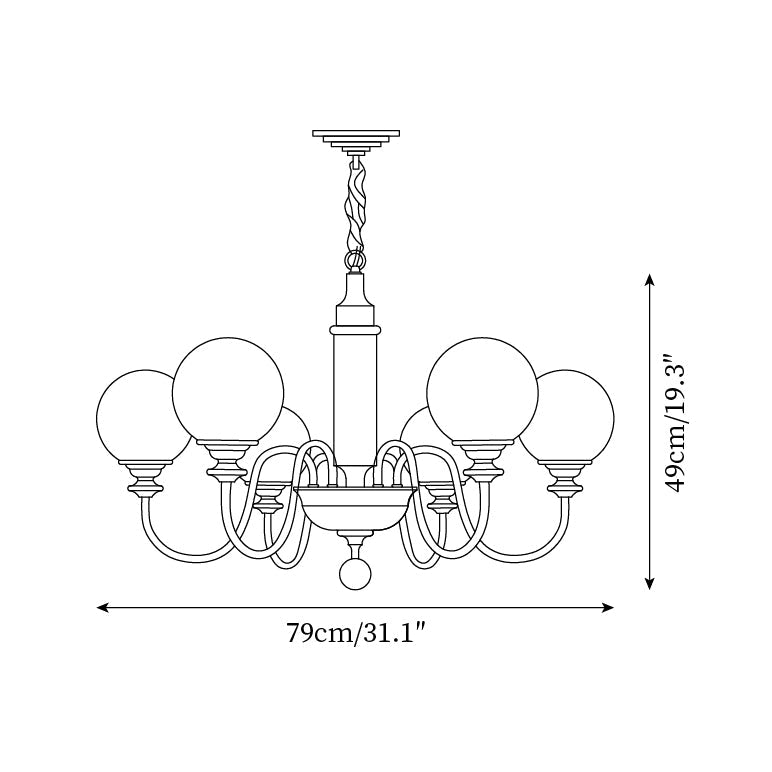 Lumivian 8-Flammiger Globus-Kronleuchter-Letslighting